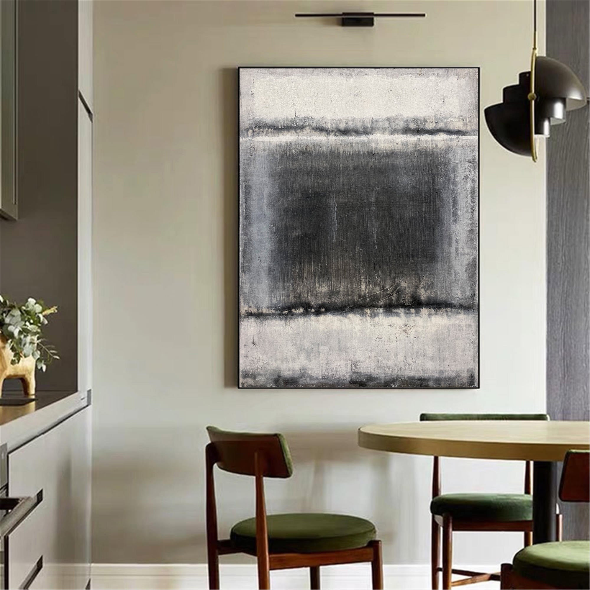 Grey And White Abstract Painting #IS72