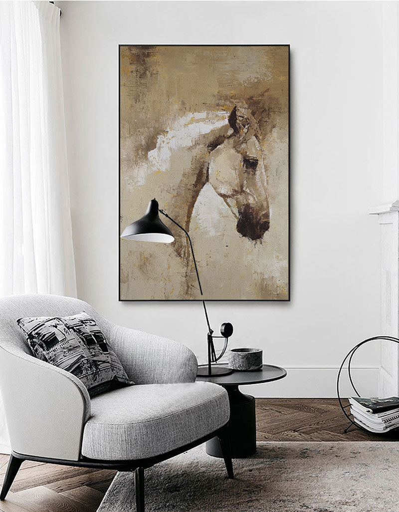 Brown Abstract Horse Painting #ANH06