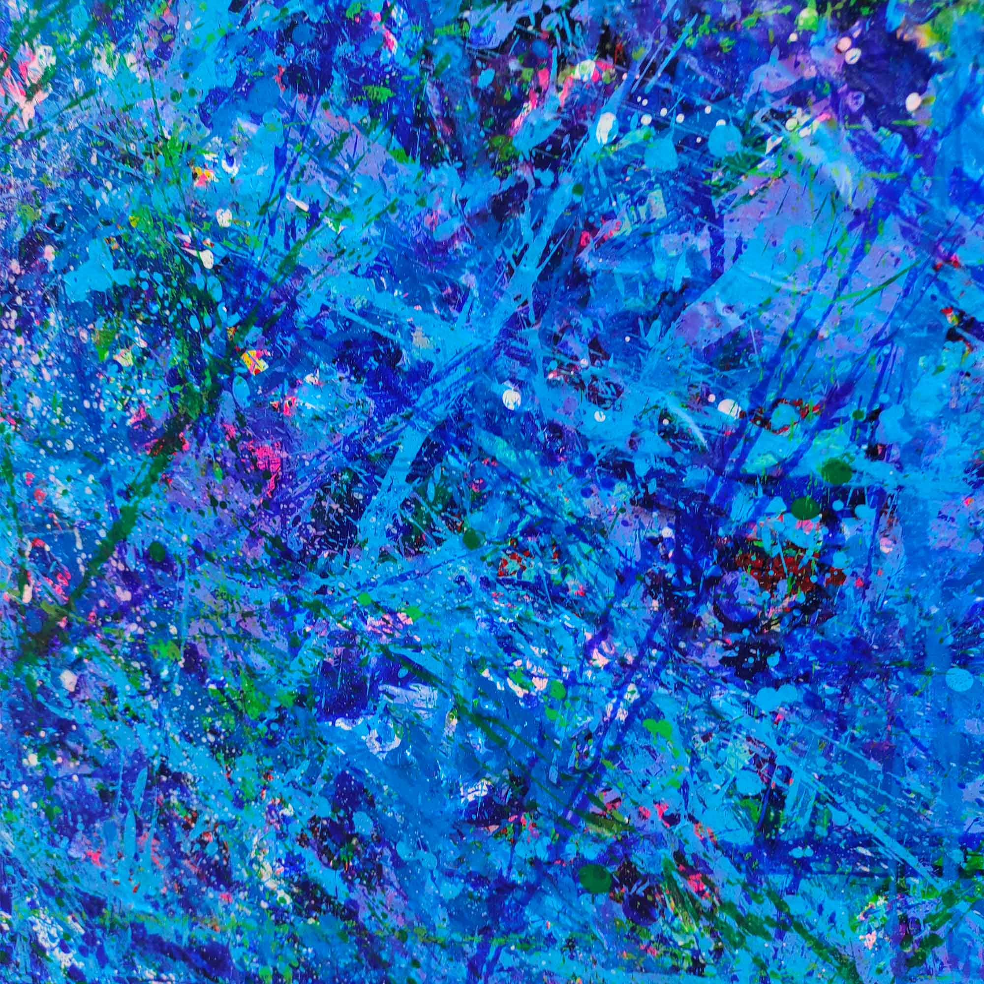 Blue Square Abstract Art  #IS84