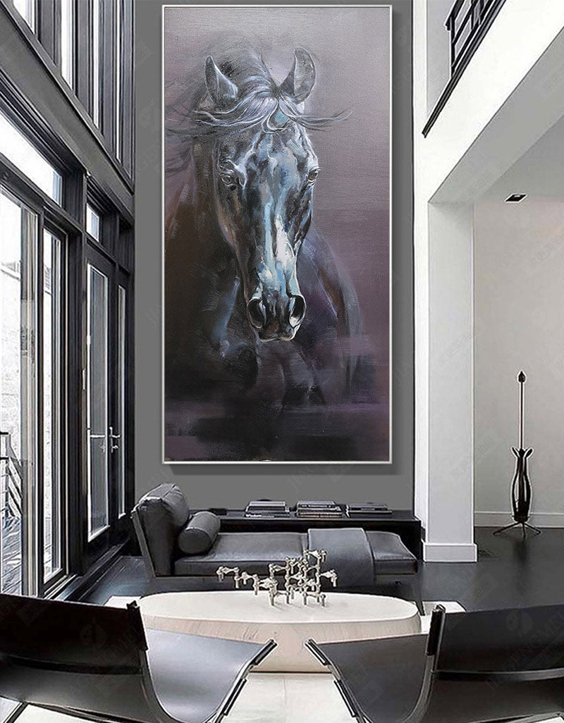 Black Horse Abstract Art #ANH11