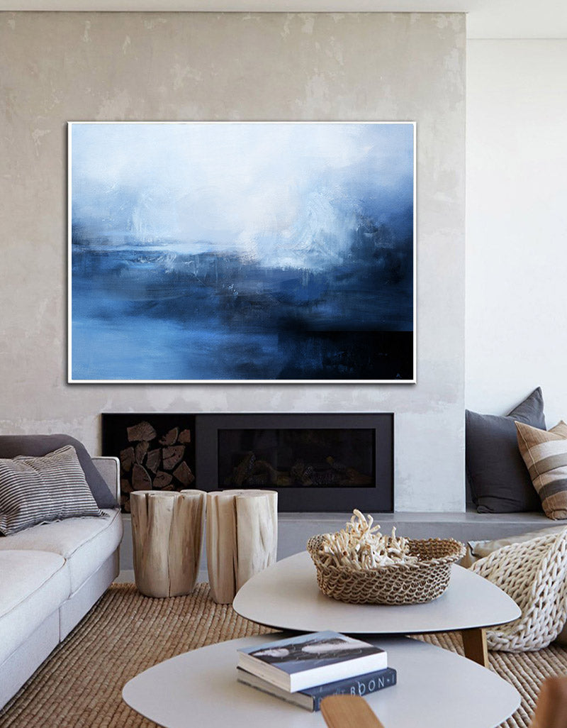 Blue Abstract Sea Landscape Painting #ABSH23