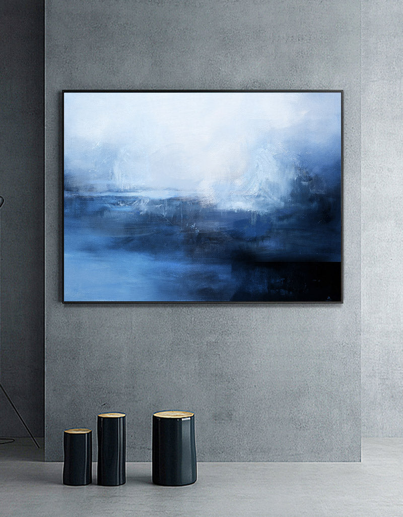 Blue Abstract Sea Landscape Painting #ABSH23