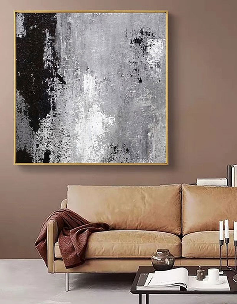 Grey White Black Abstract Art #ABAS10