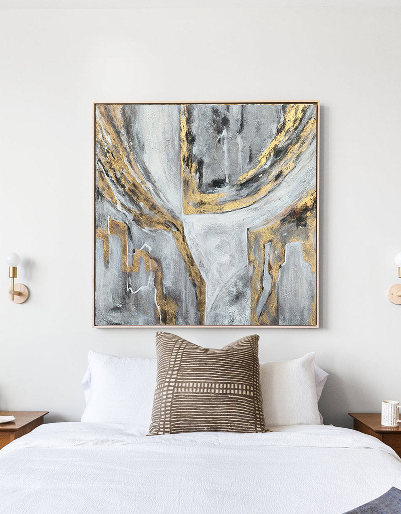 Gray Gold Abstract painting #ABAS19