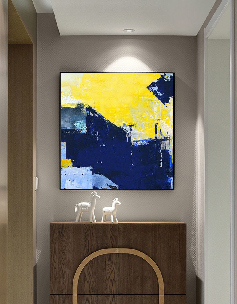 Blue Yellow Abstract Painting #ABAS14