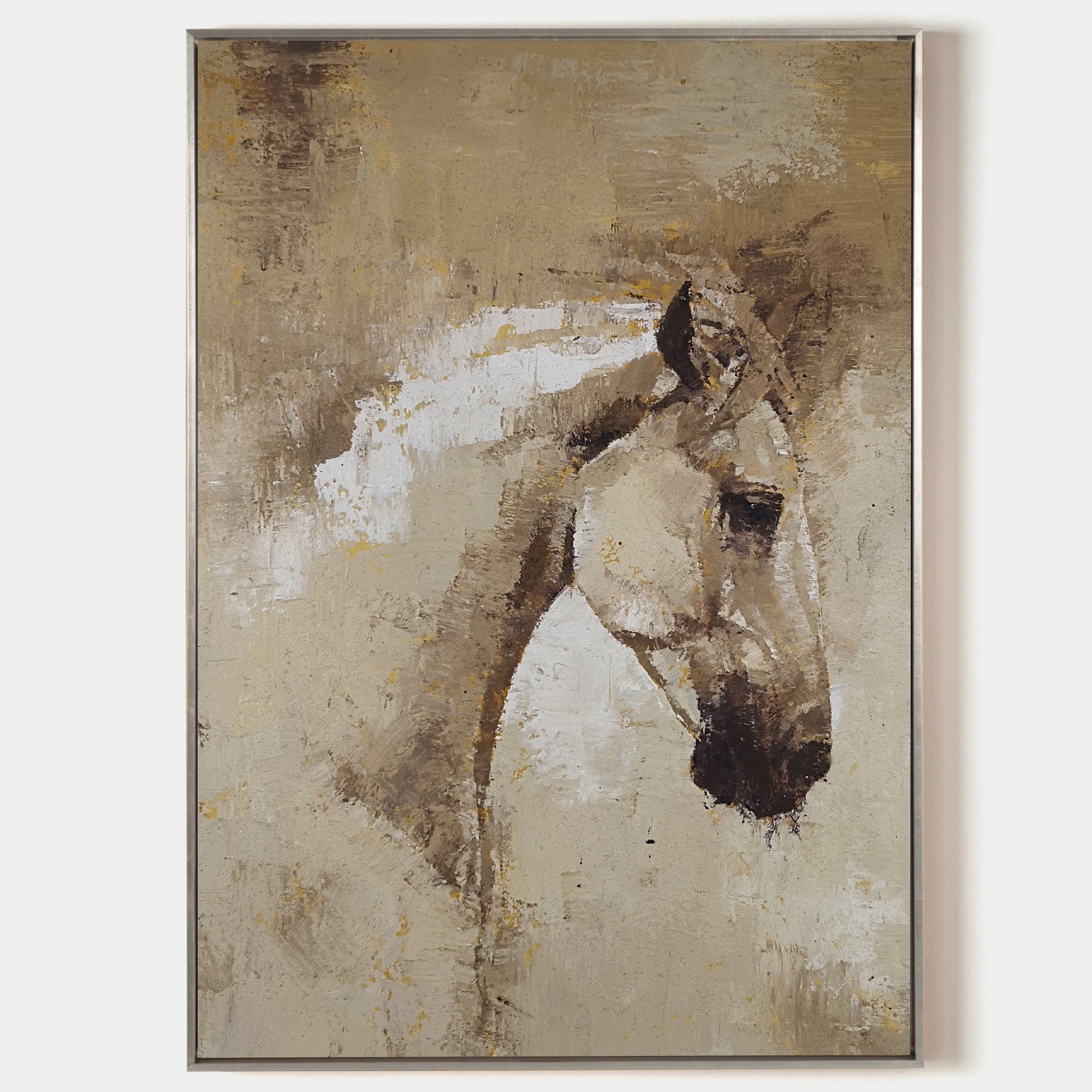 Brown Abstract Horse Painting #ANH06