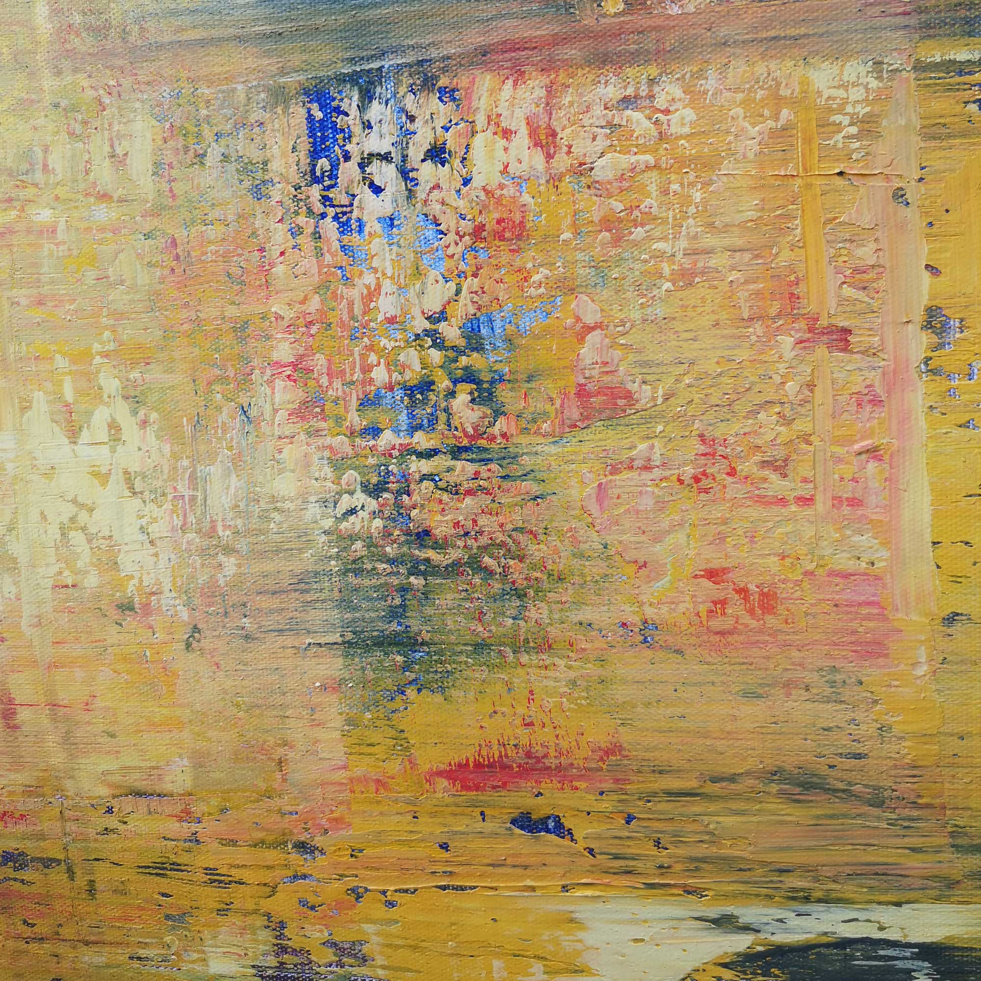 Yellow Red Abstract Painting #IS57