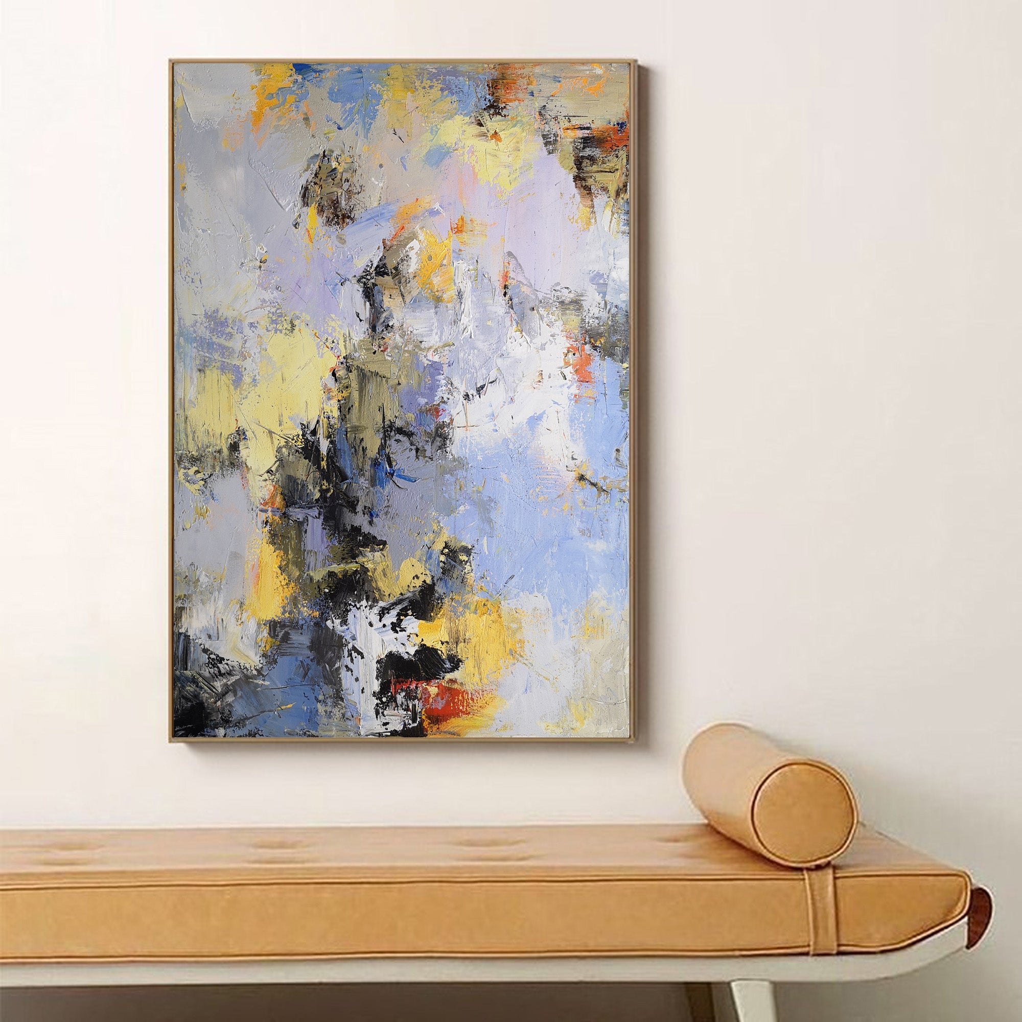 Yellow BLue Abstract Painting #IS37