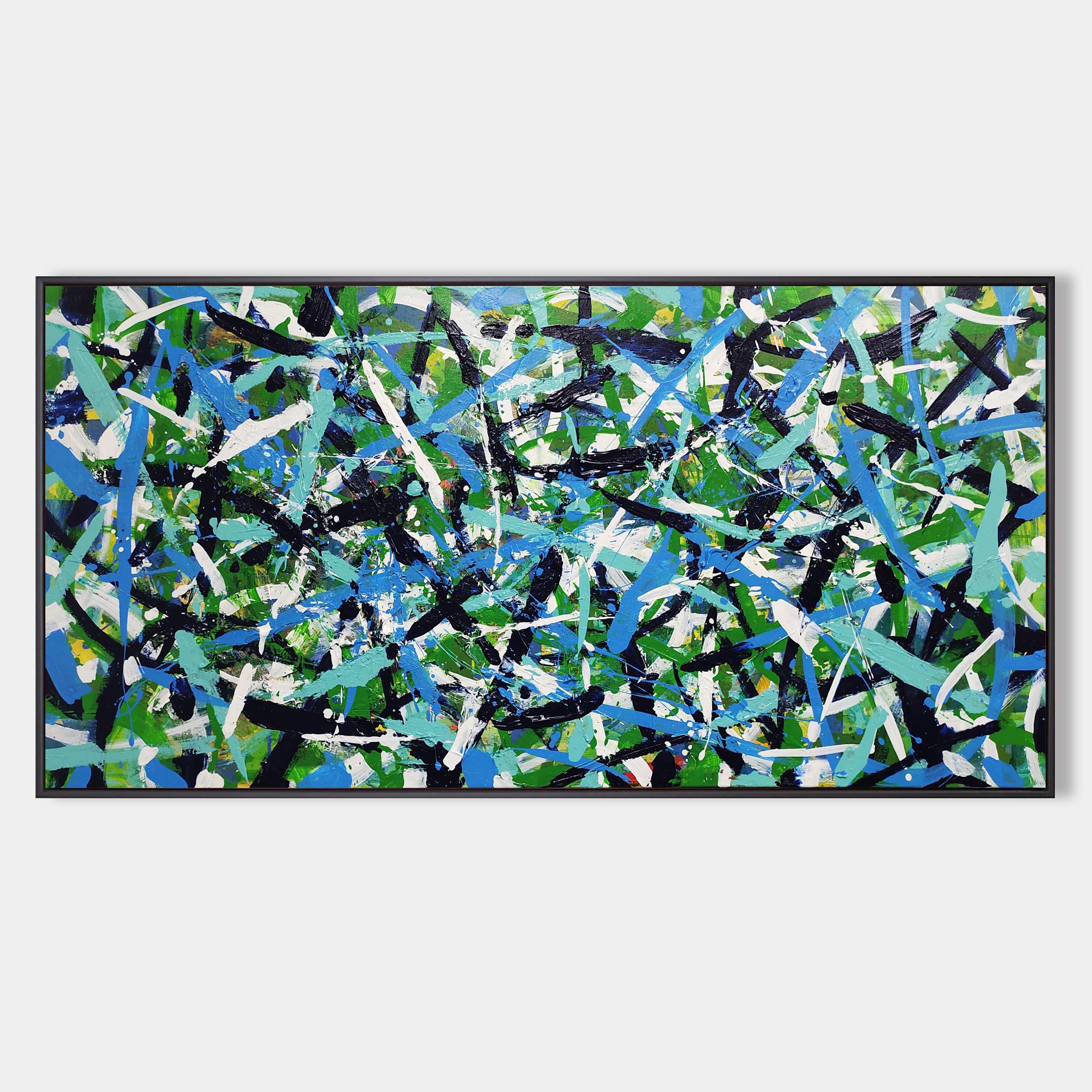 Green Panoramic Abstract Art#IS76