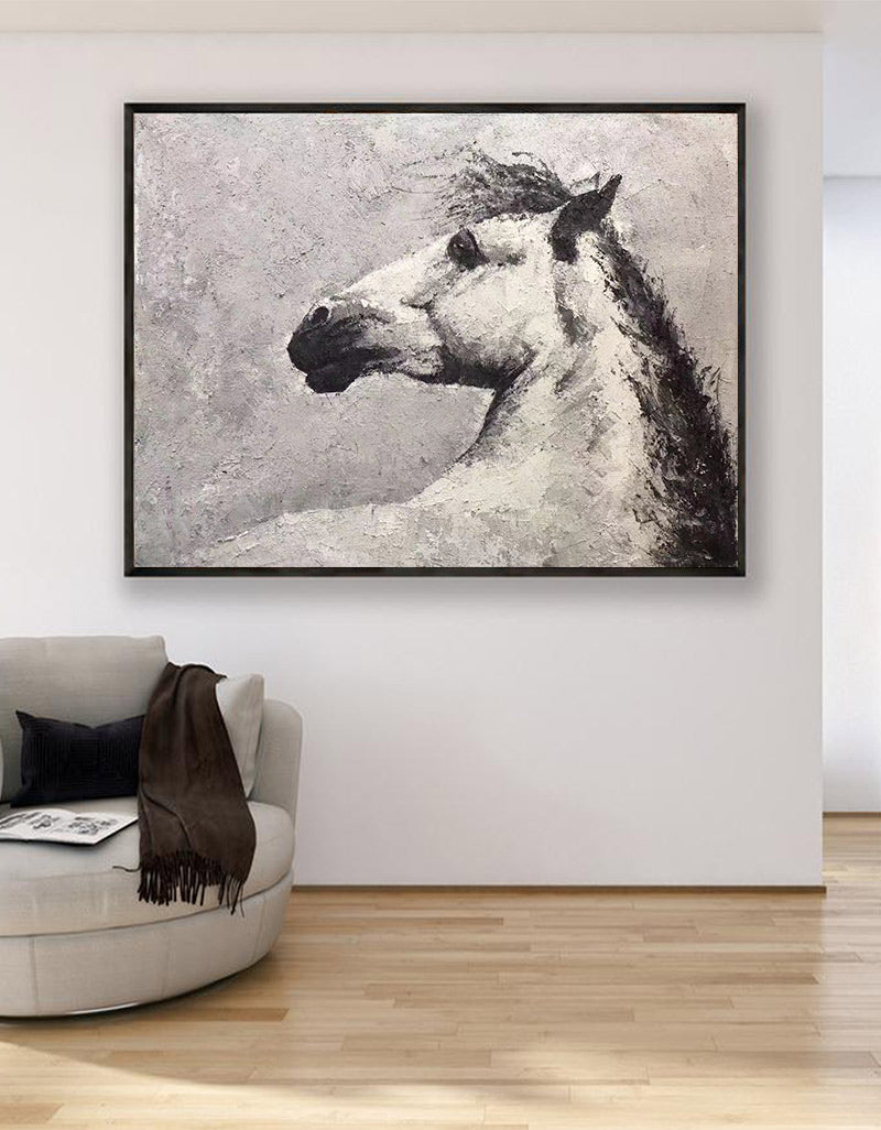 Art abstrait cheval gris #ANH21