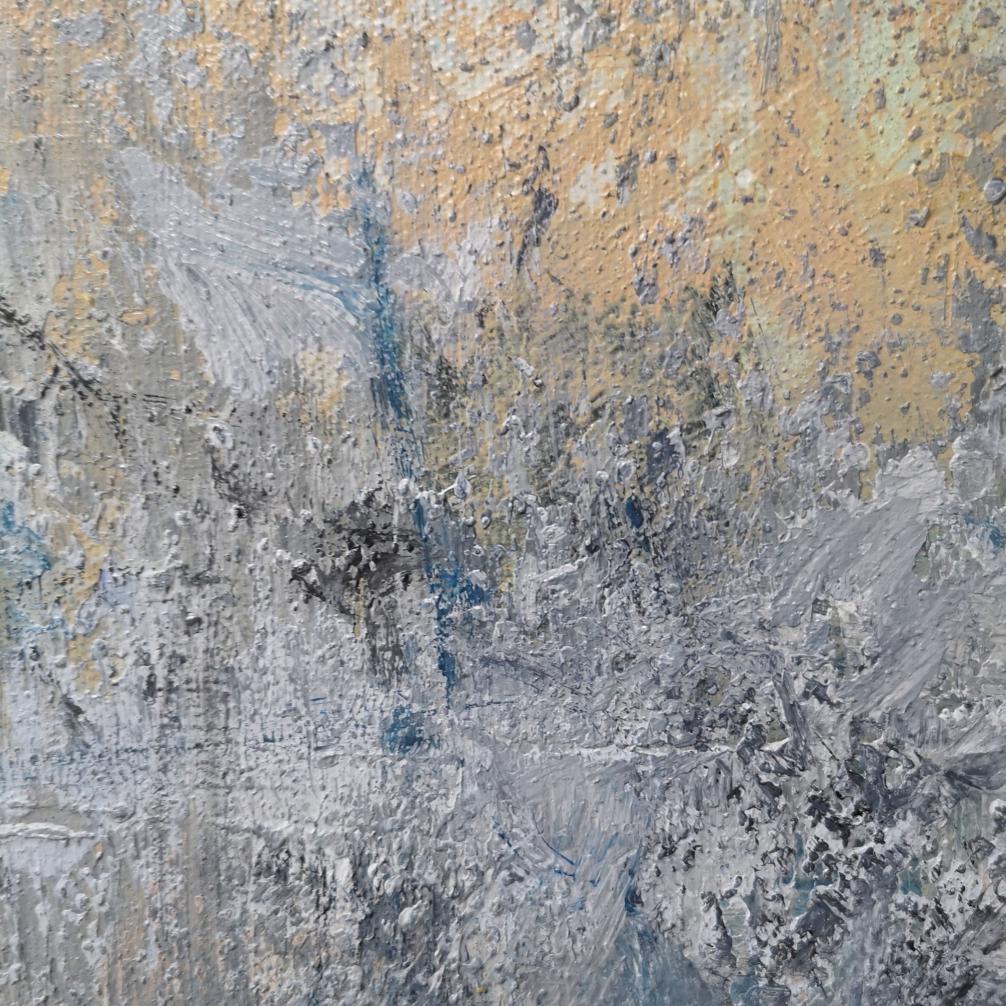 Grey Yellow Abstract Art #IS34