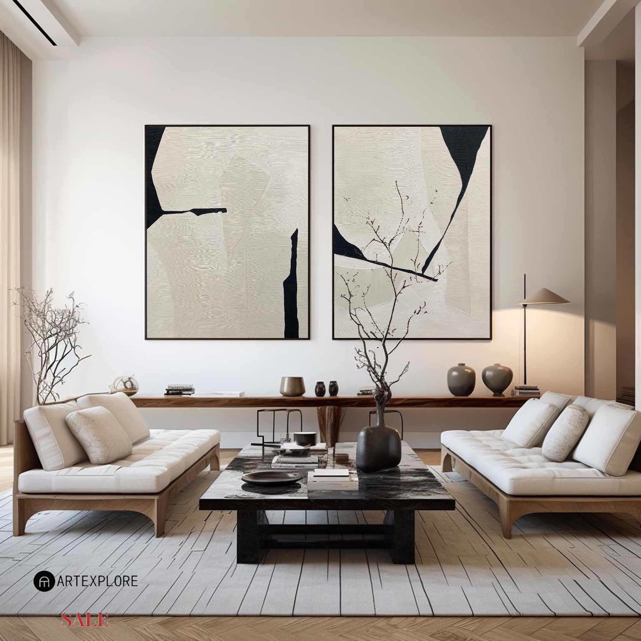 Set of 2 Abstract Art #ABAO63