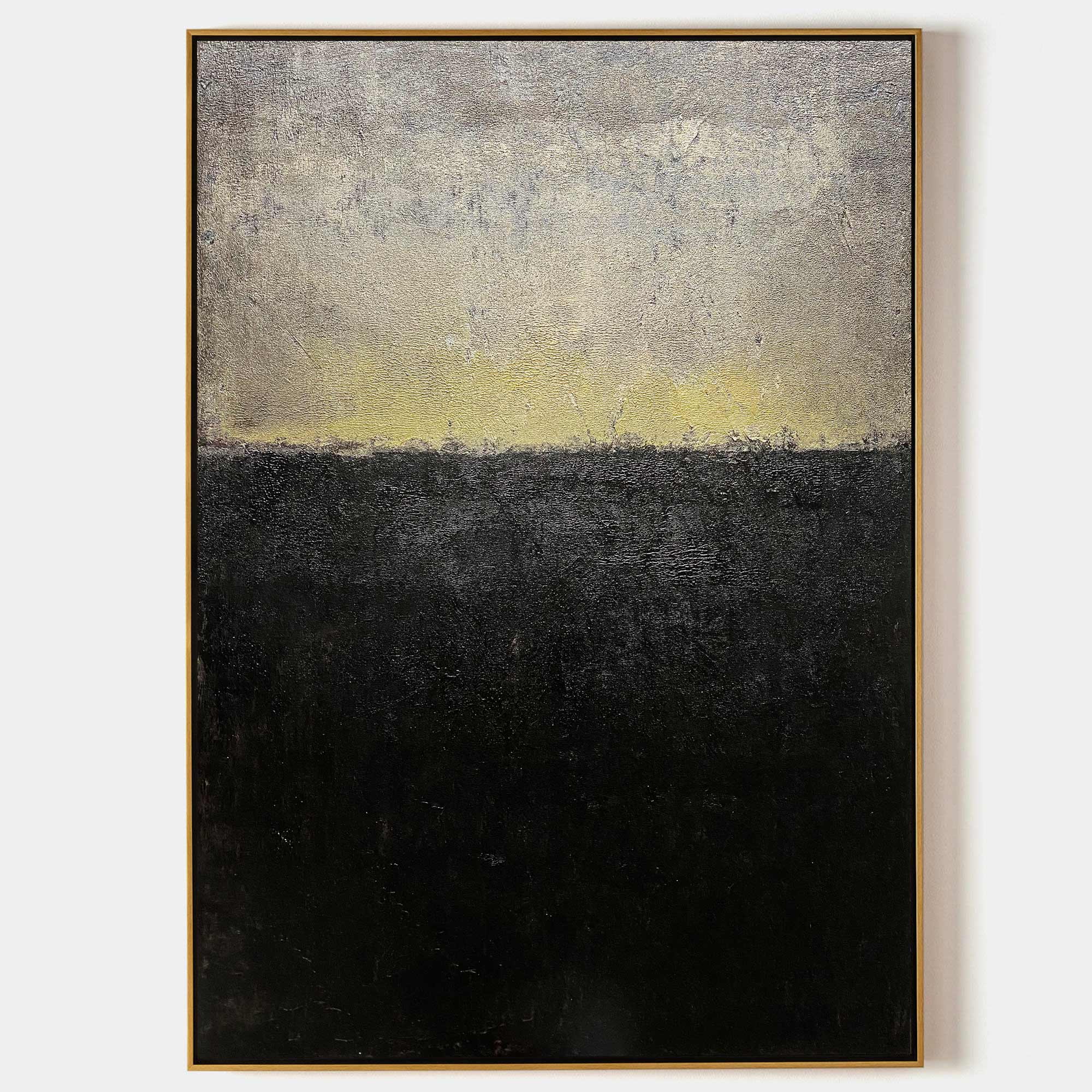 Black And Gold Minimalist Painting #ABAV169