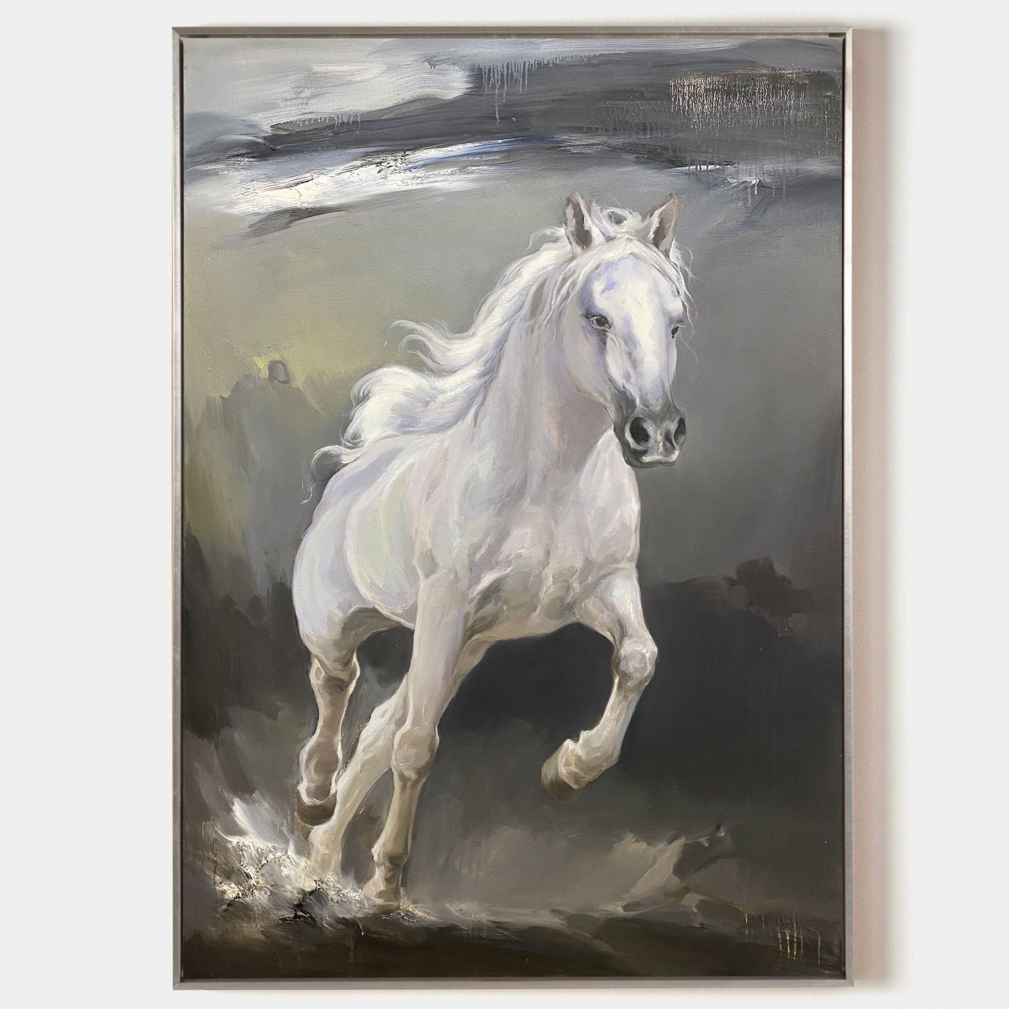 Peinture de cheval blanc courant #ANH32