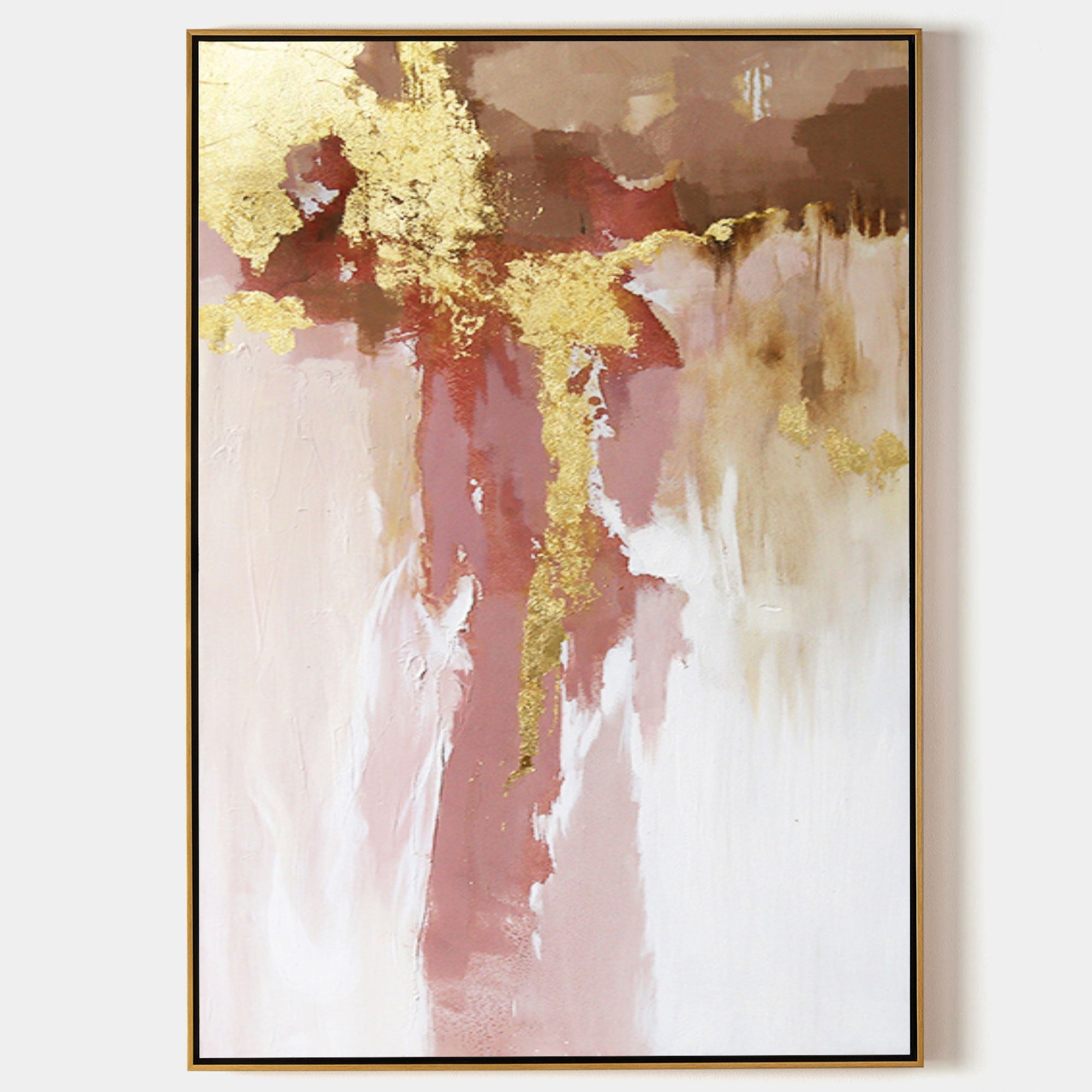 Gold Pink Abstract Painting #ABAV19