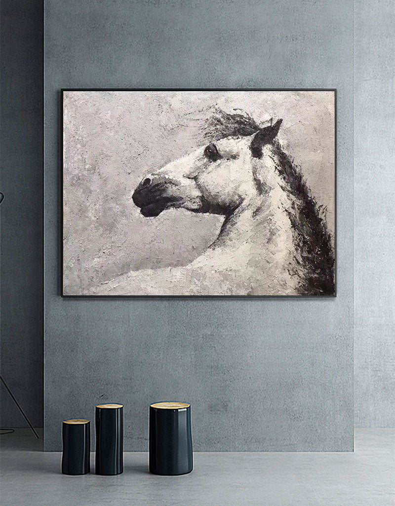 Gray Horse Abstract Art #ANH21