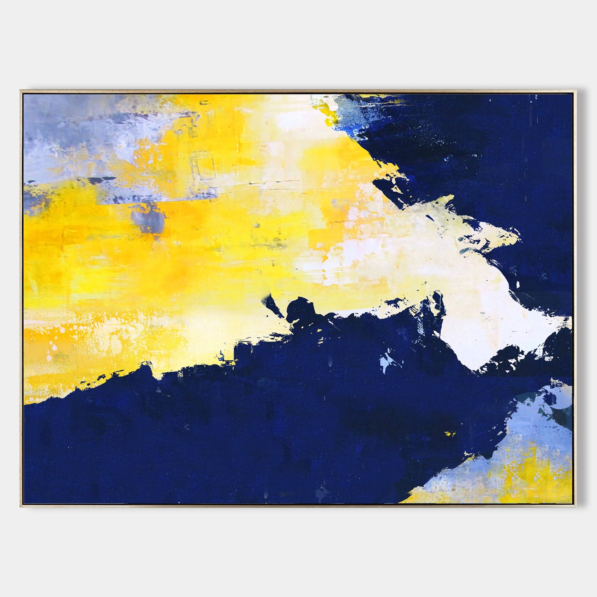 Blue And Yellow Abstract Art #ABAH27