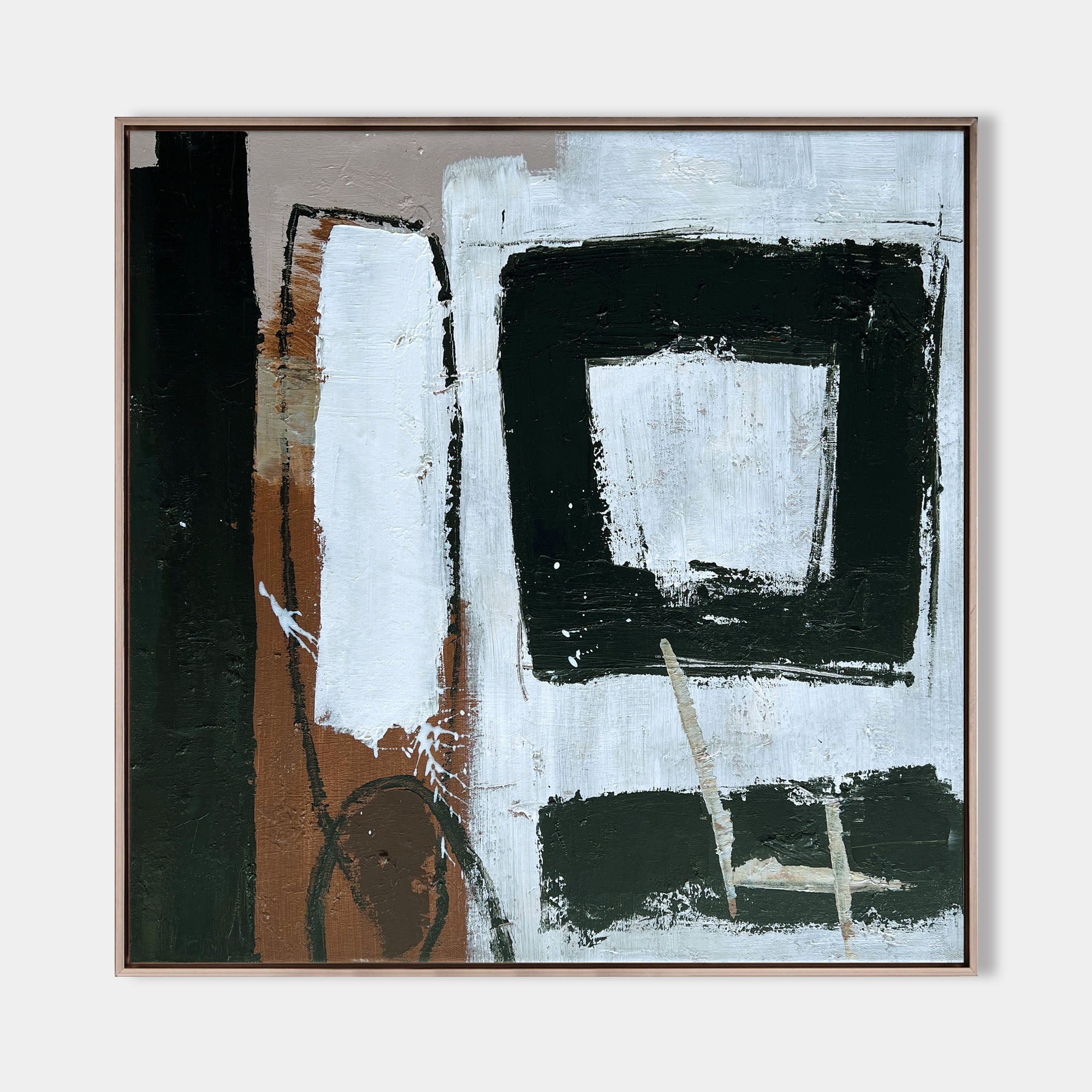 Black And Brown Abstract Painting #ABAS72