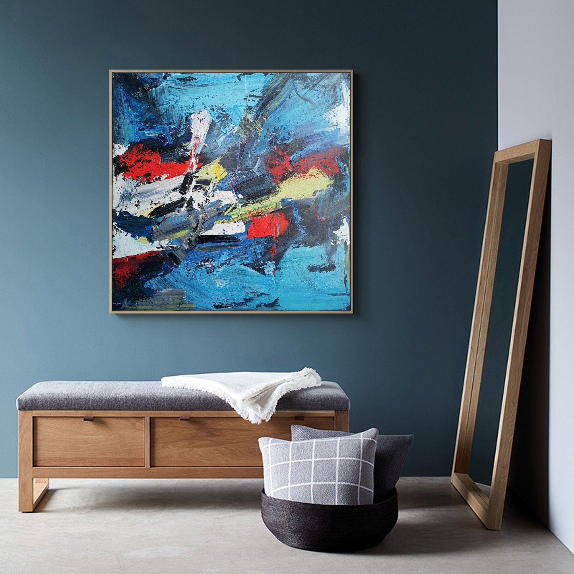 Blue Red Abstract Painting  #IS15