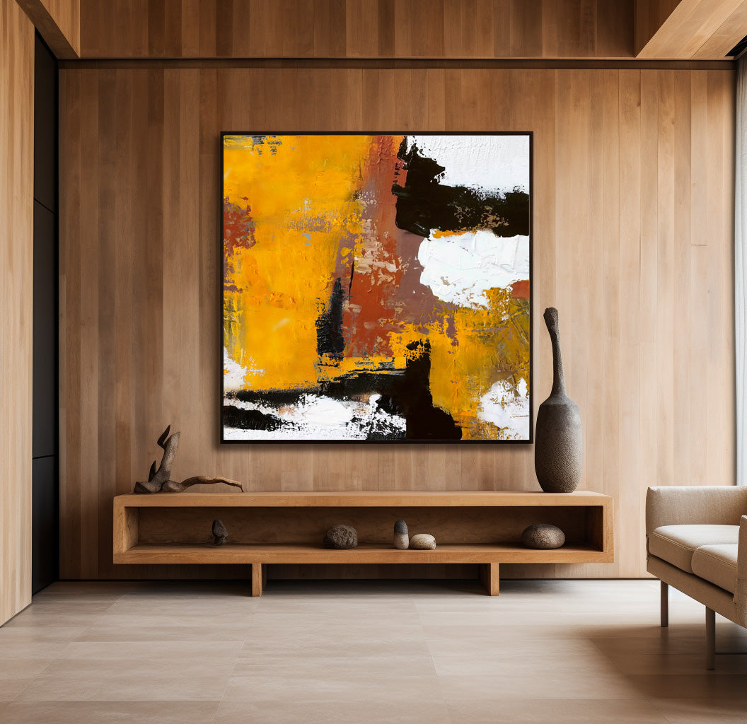 Deep Orange Abstract Painting #ABAS15