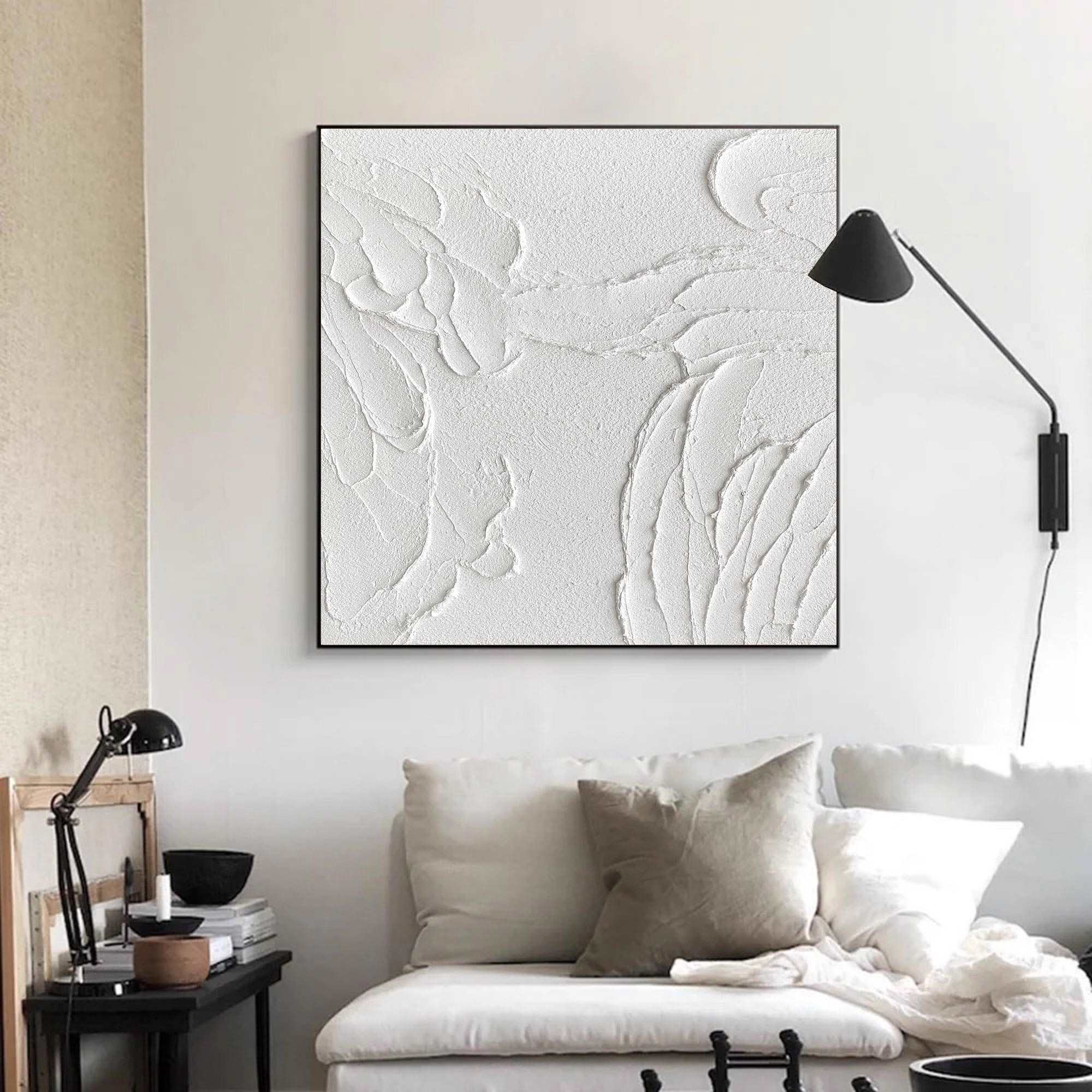 3D White Abstract Painting #ABAS50