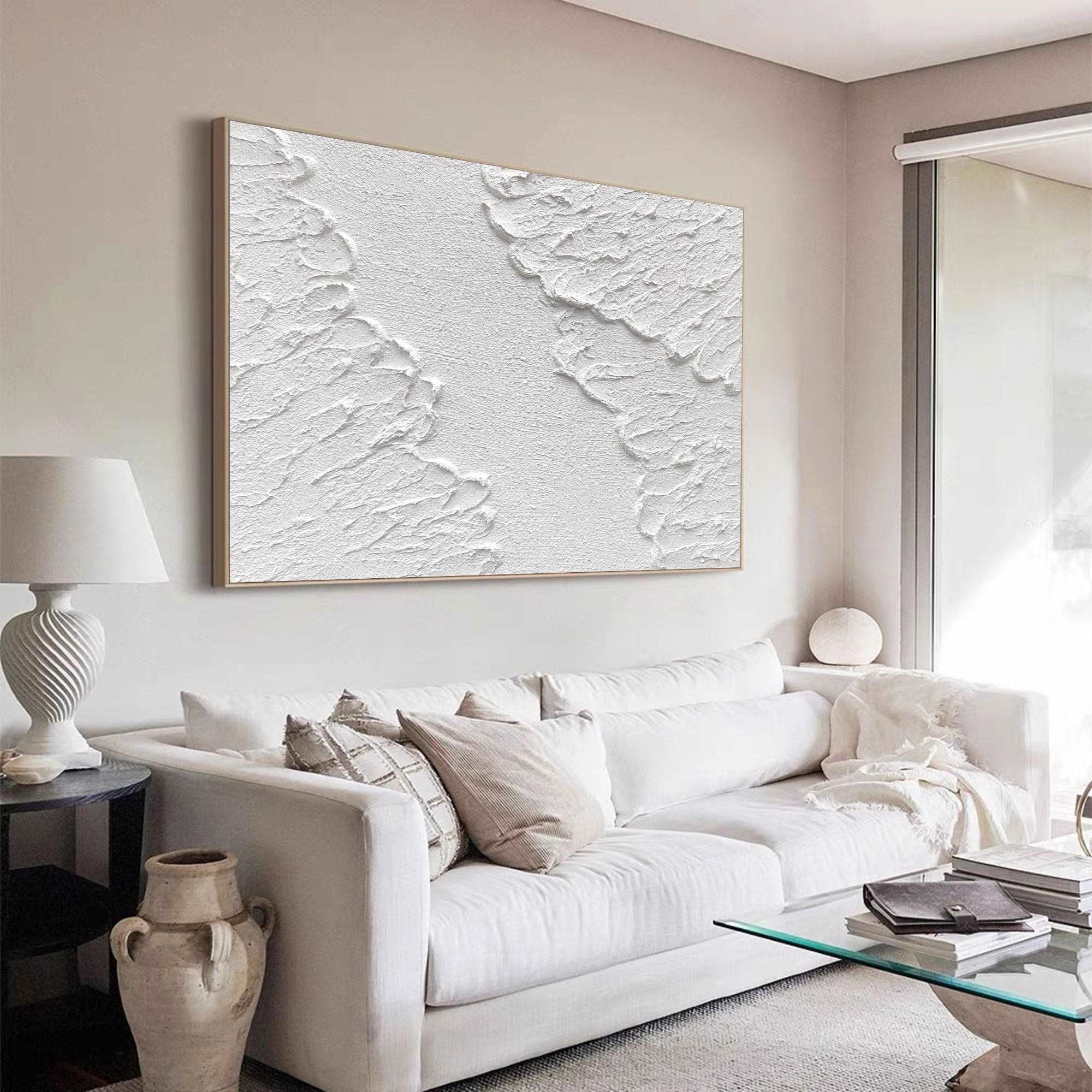 3D White Abstract Painting #ABAH45