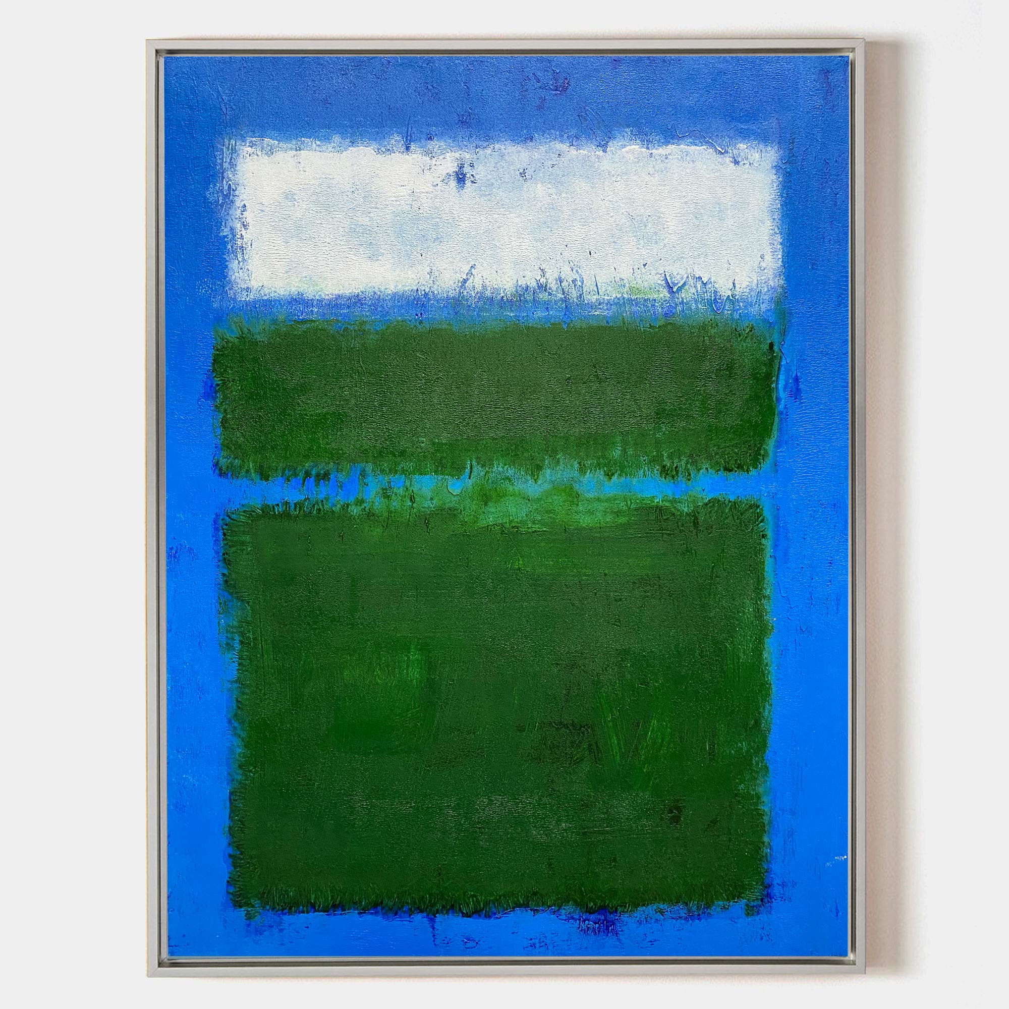 Peinture minimaliste bleue et verte #ABAV124