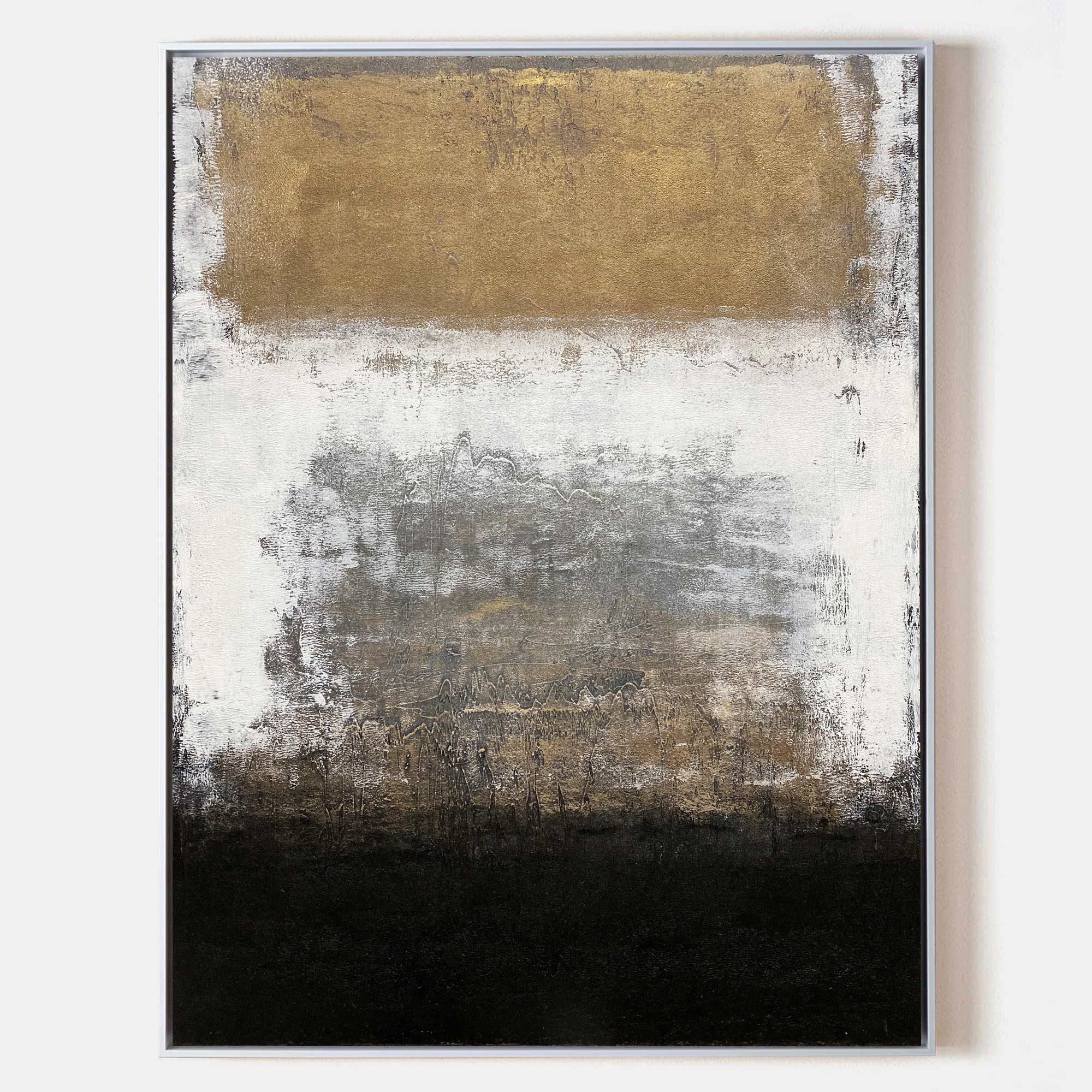 Black And Gold Abstract Painting #ABAV104