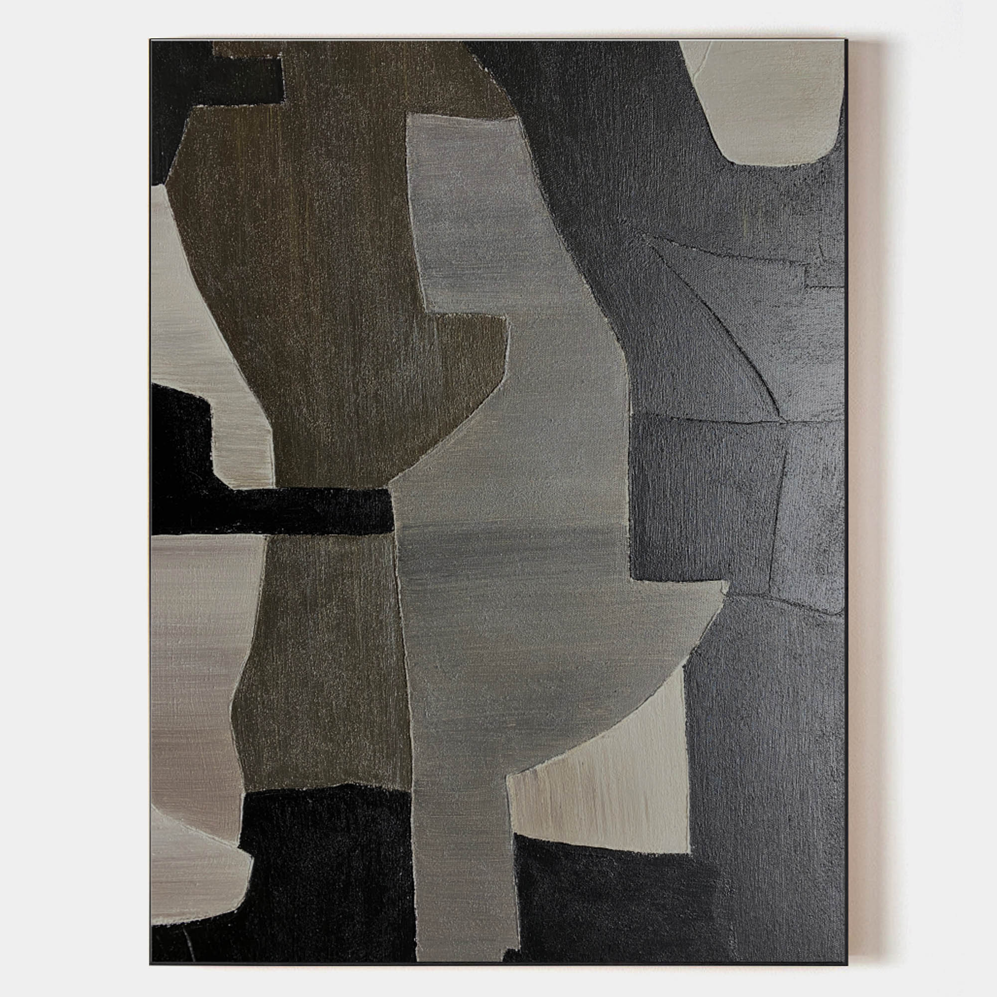 Black And Grey Abstract Painting #ABAV186