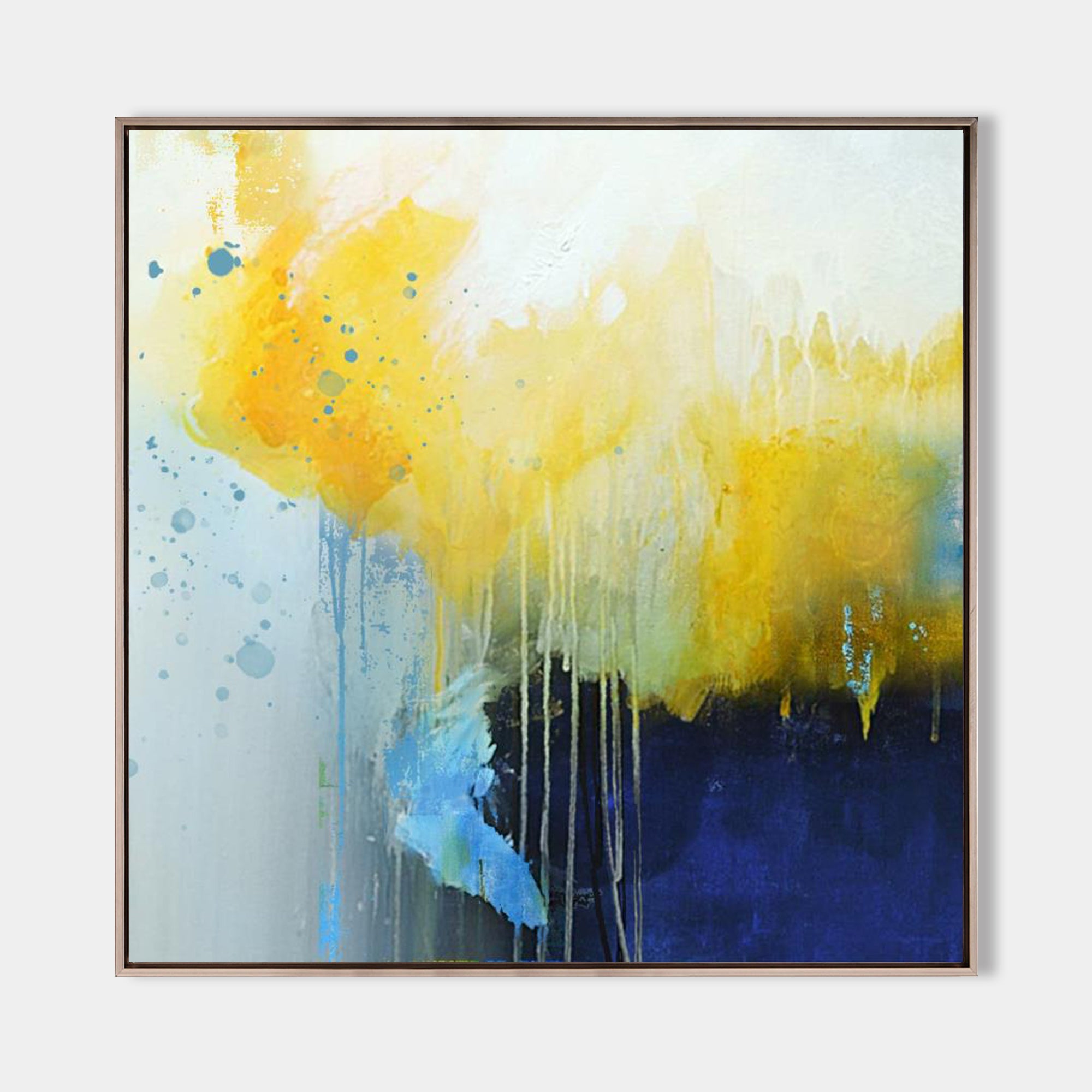 Large Yellow Abstract Painting #ABAS11