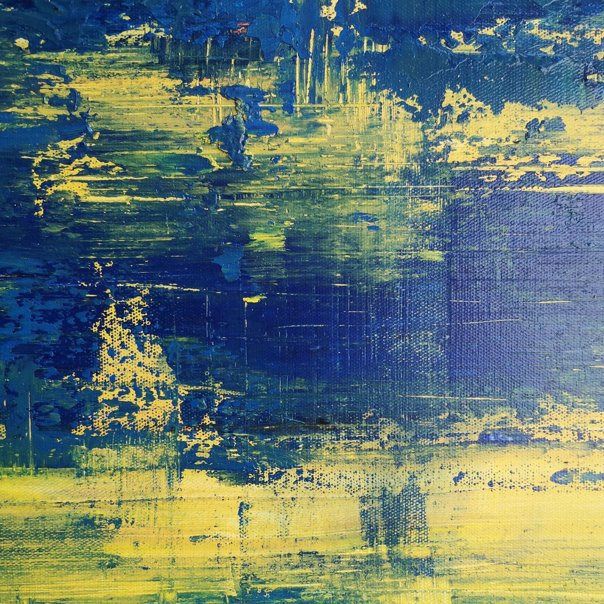 Blue Yellow Abstract Art  #IS08