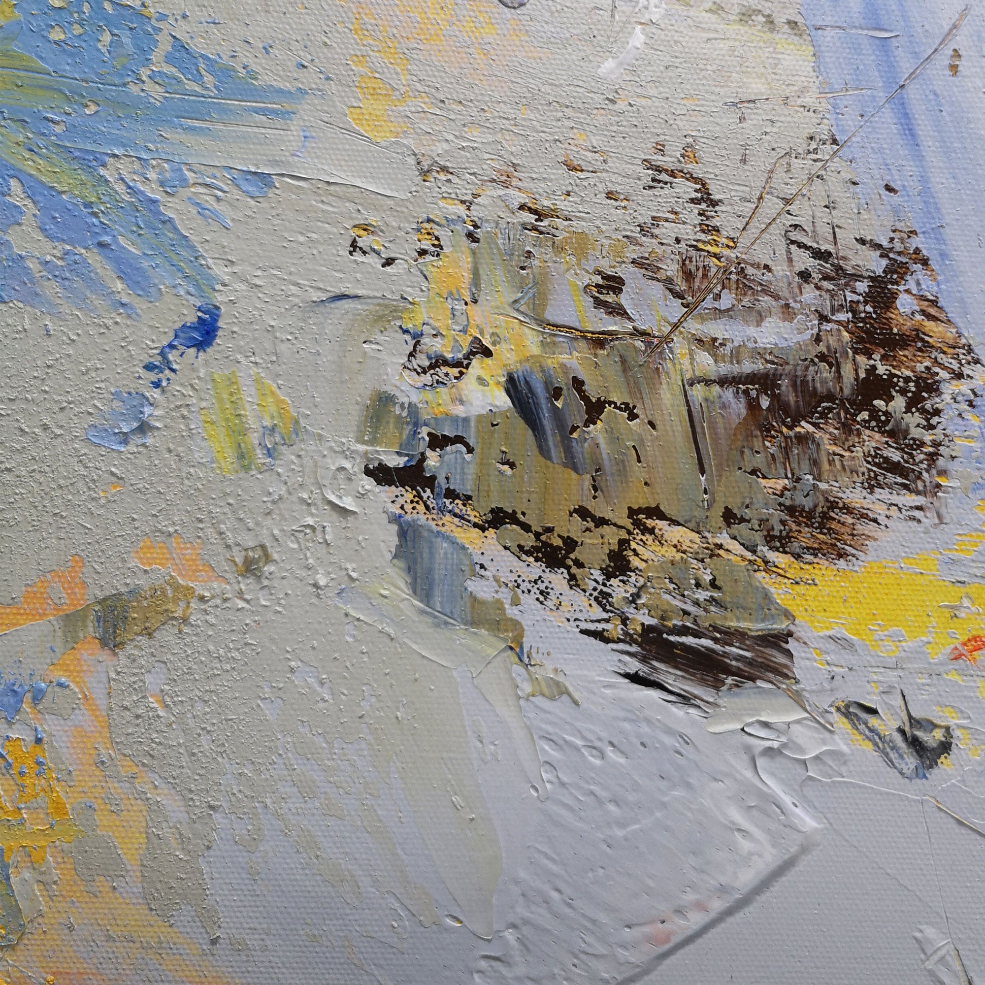 Yellow BLue Abstract Painting #IS37