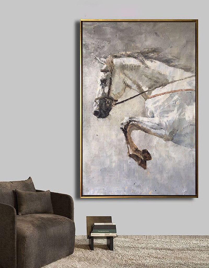 Abstract White Horse Art #ANH22