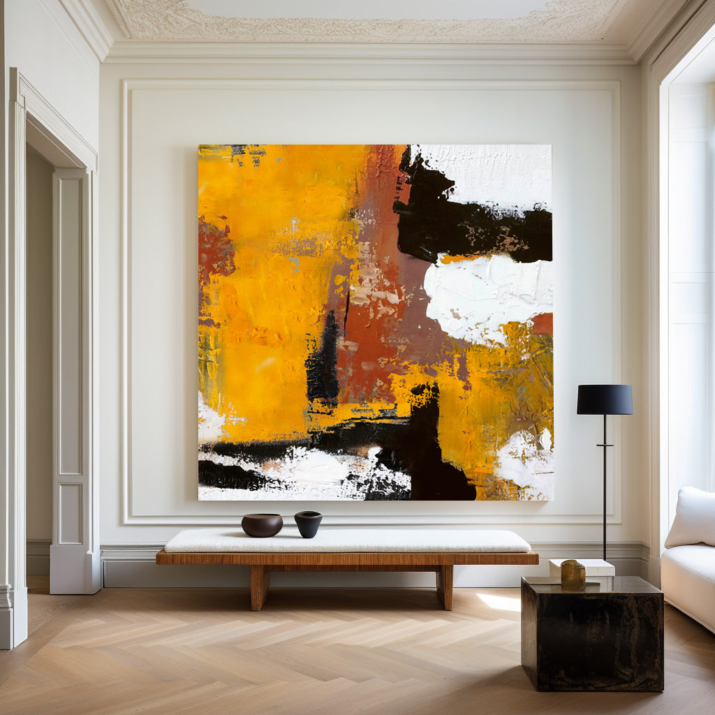 Deep Orange Abstract Painting #ABAS15