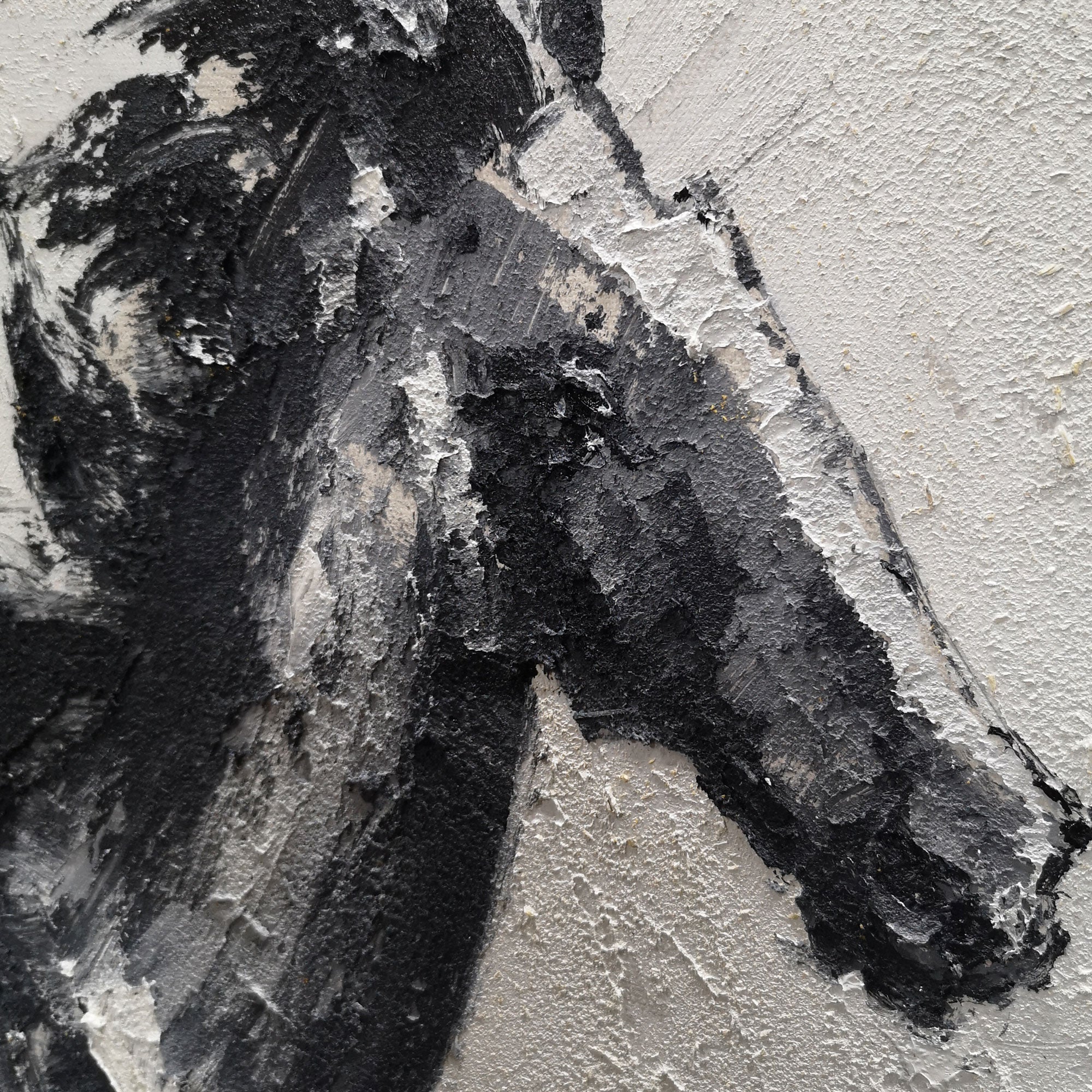 Art abstrait noir du cheval #ANH23