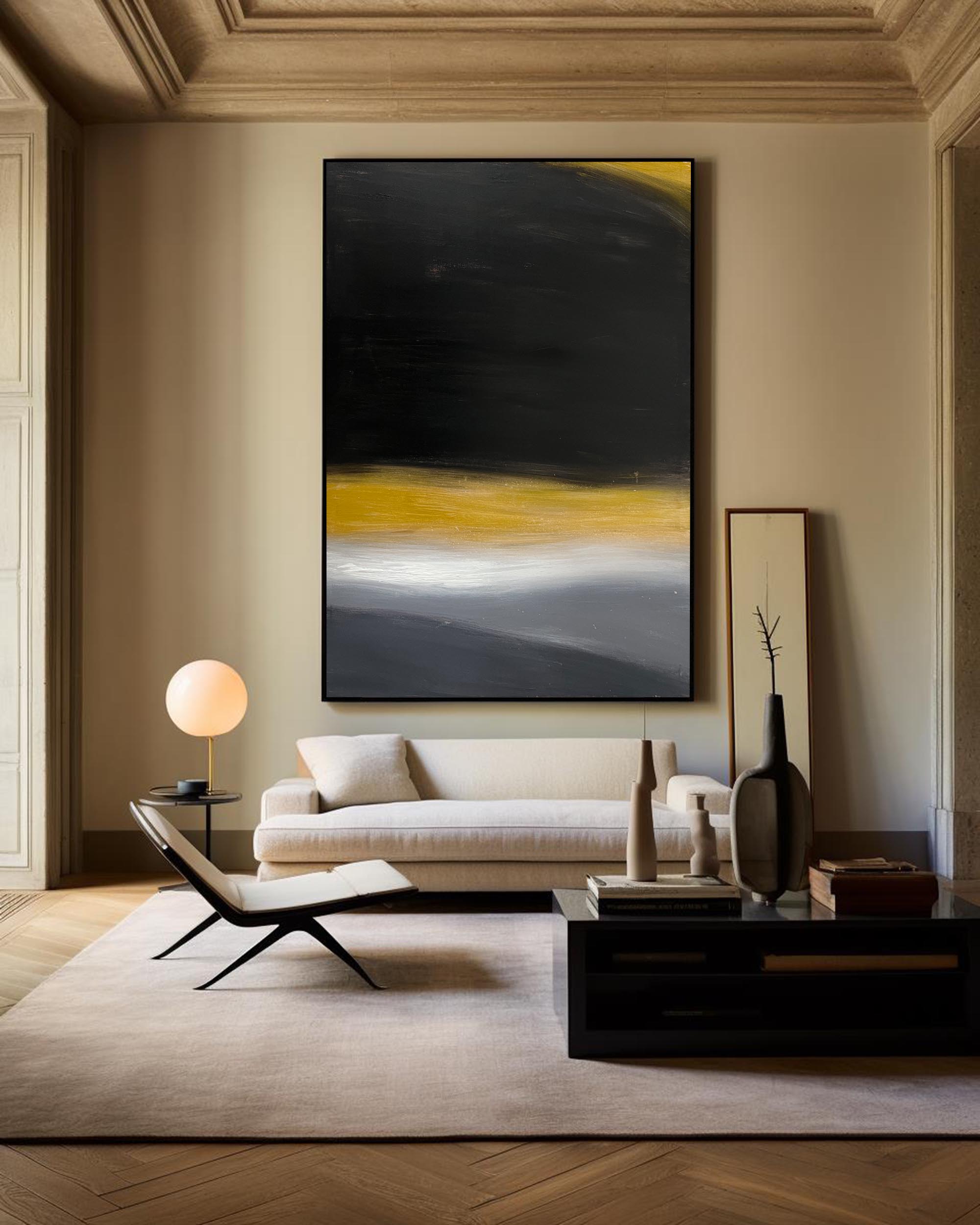 Modern Black Abstract Painting #ABAV239