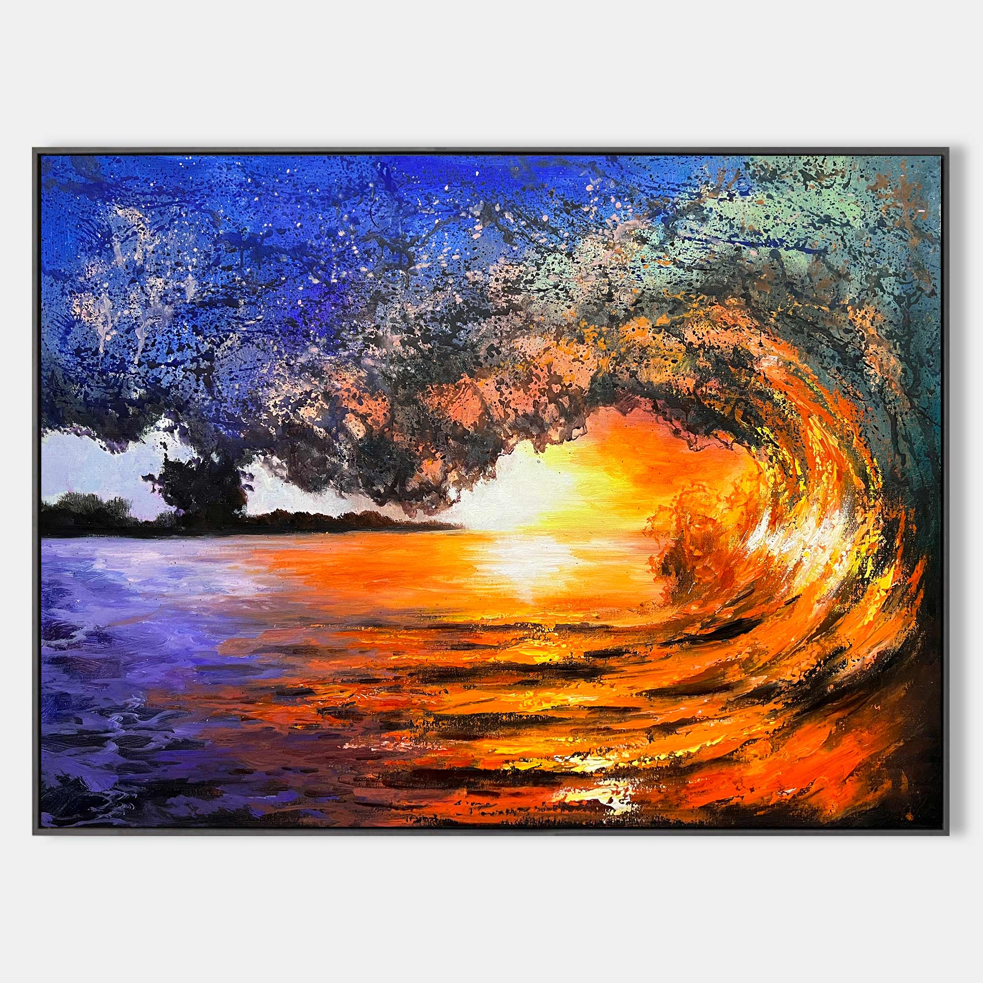 Sunset And Wave Landscapes Painting #ABSH44