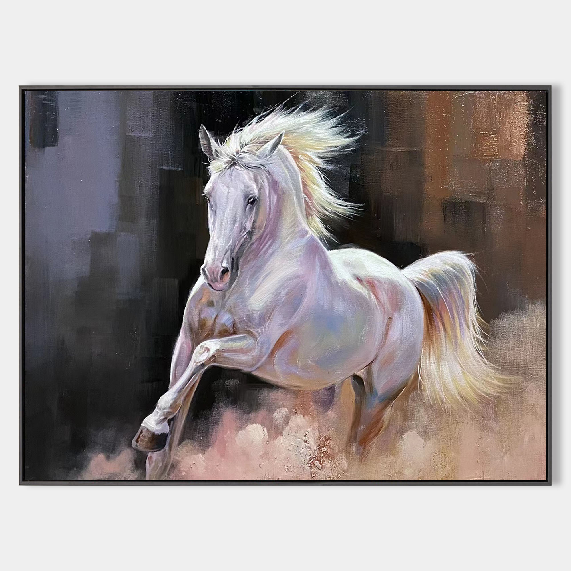 Peinture de cheval blanc courant #ANH43