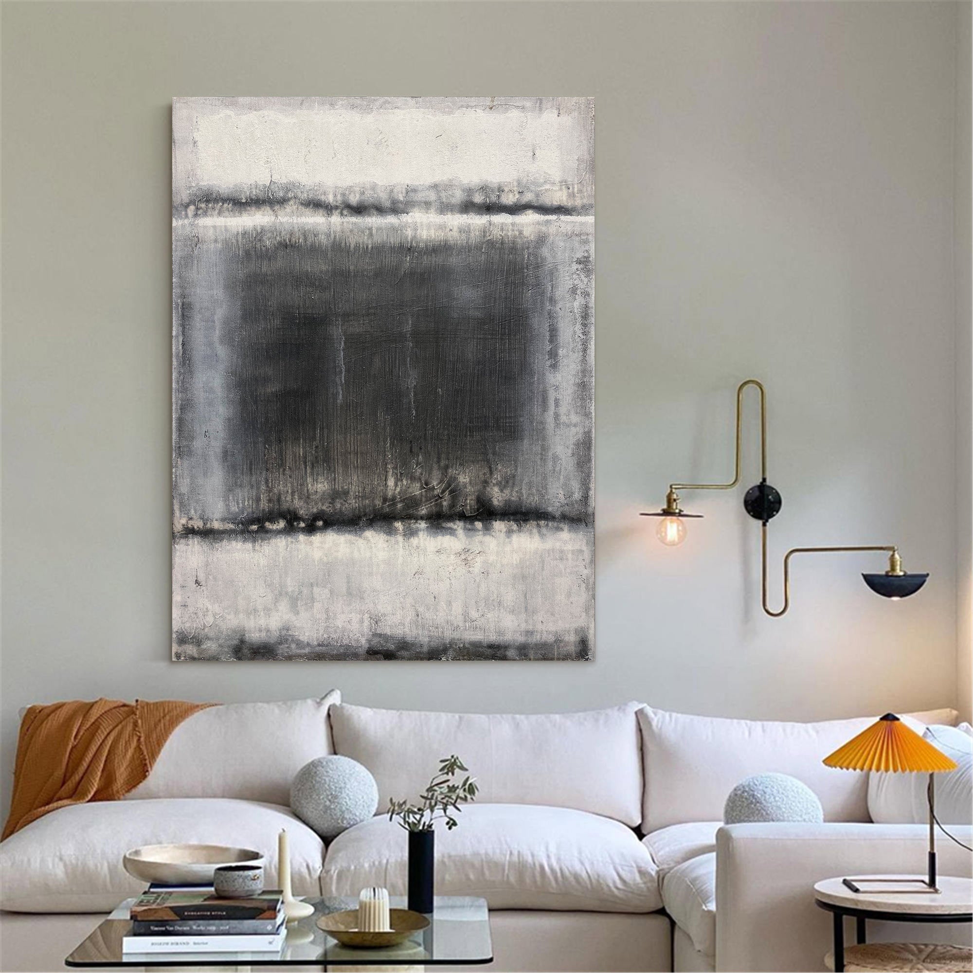 Grey And White Abstract Painting #IS72