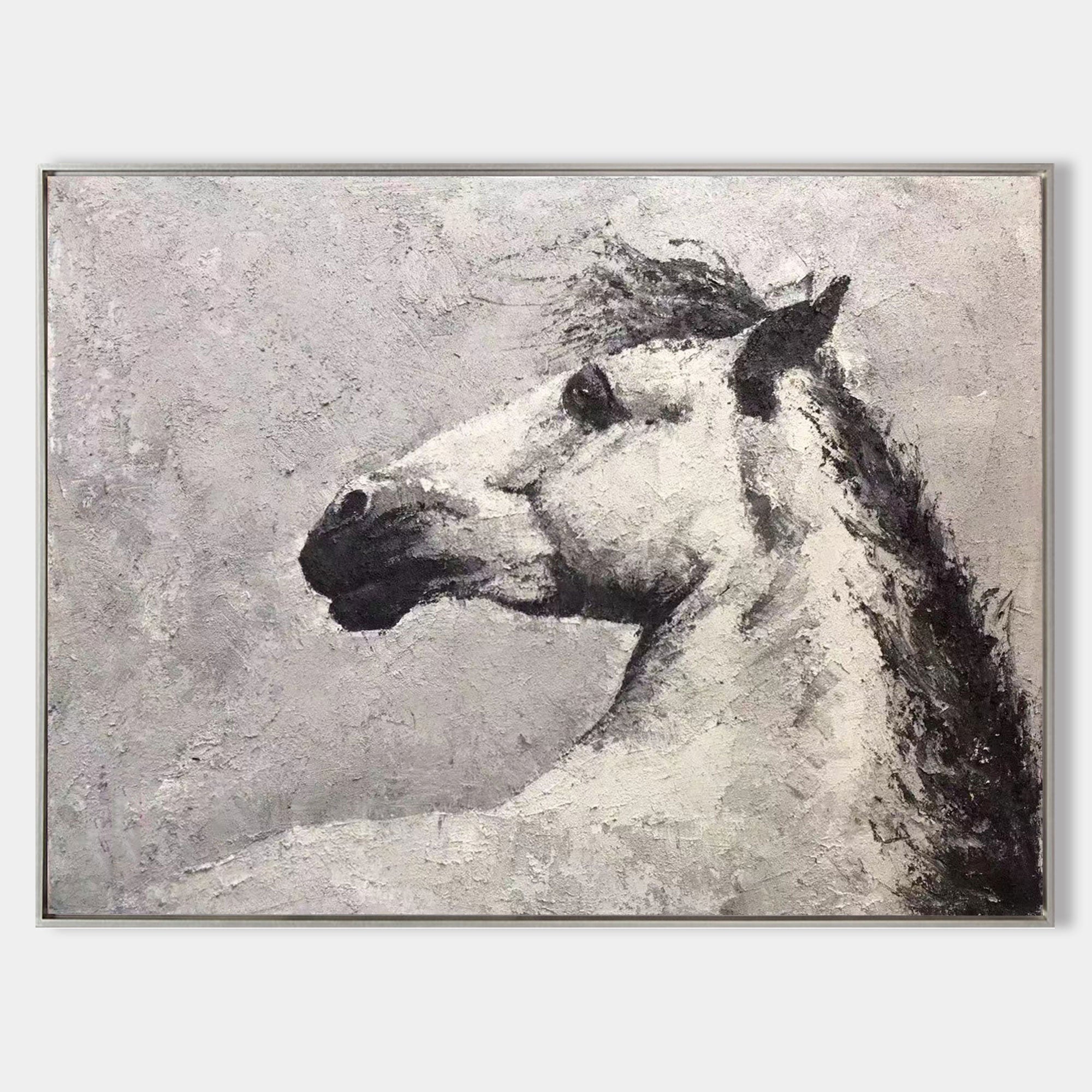 Art abstrait cheval gris #ANH21