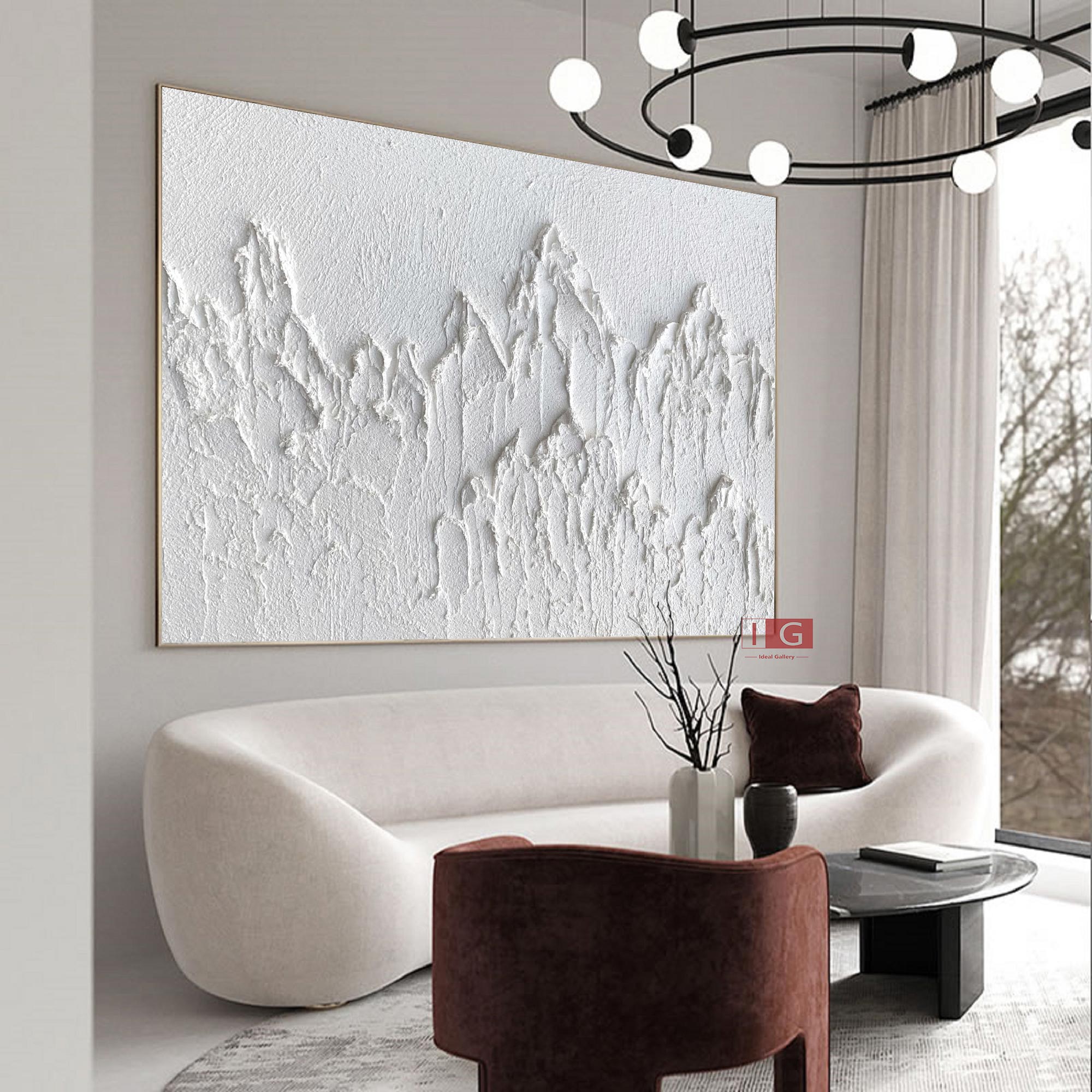 Luxury White Abstract Painting #ABAH41