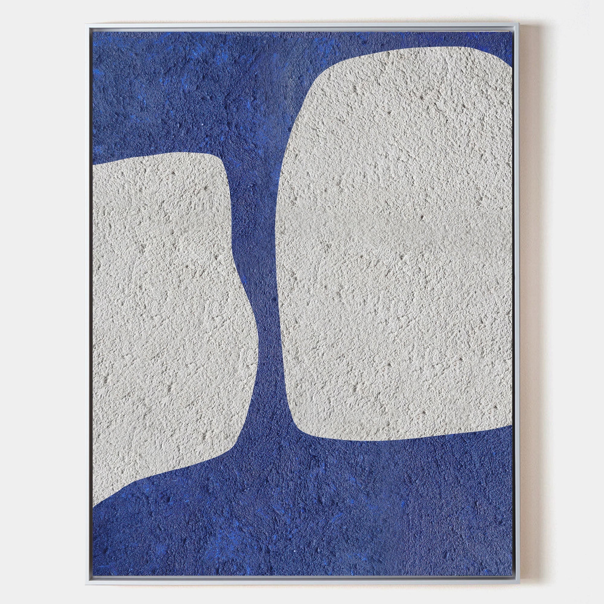 Large Blue And White Minimalist Painting #ABAV61