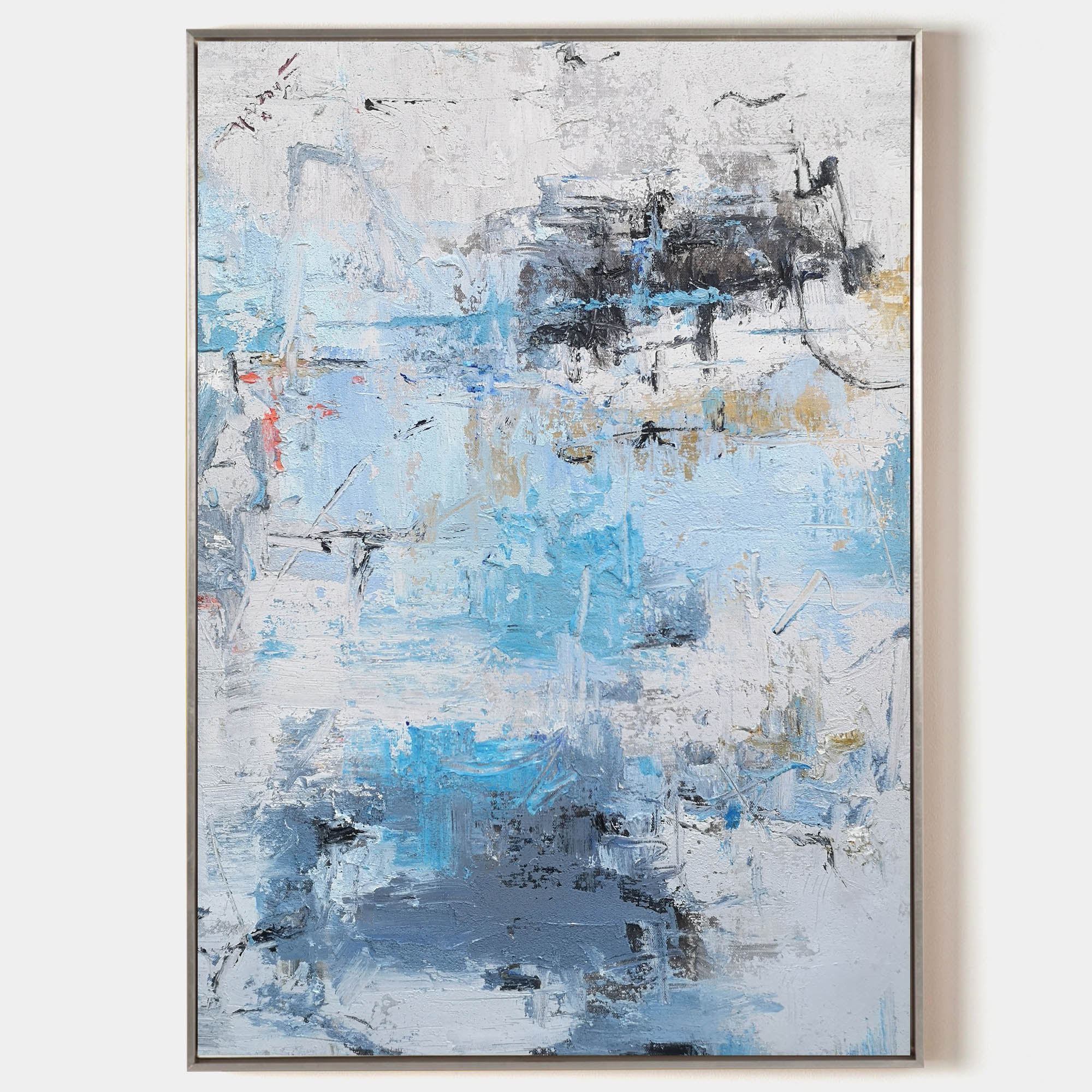 BLue And White Abstract Painting #ABAV87