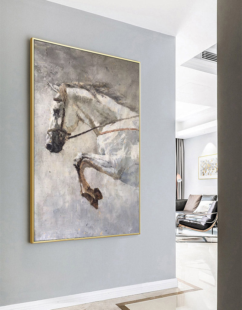 Abstract White Horse Art #ANH22