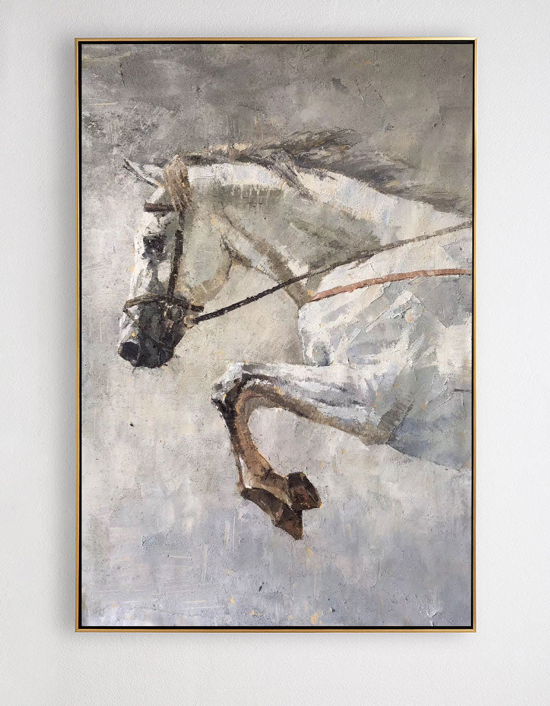 Abstract White Horse Art #ANH22