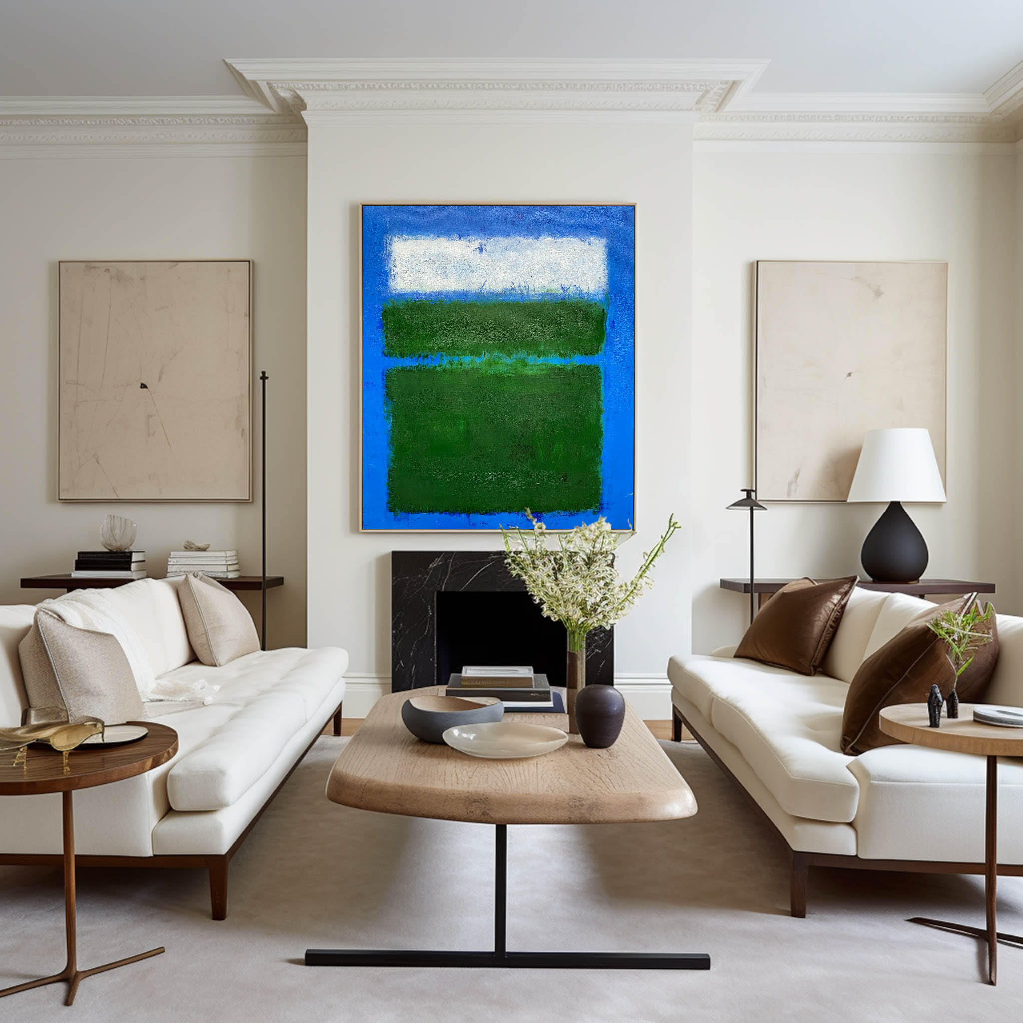 Blue And Green Minimalist Painting #ABAV124
