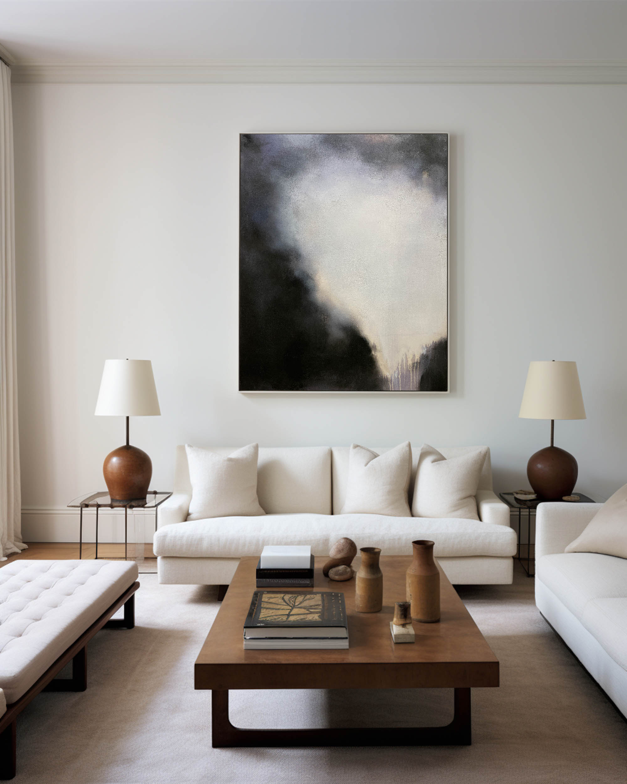 Peinture abstraite noire #ABAV272