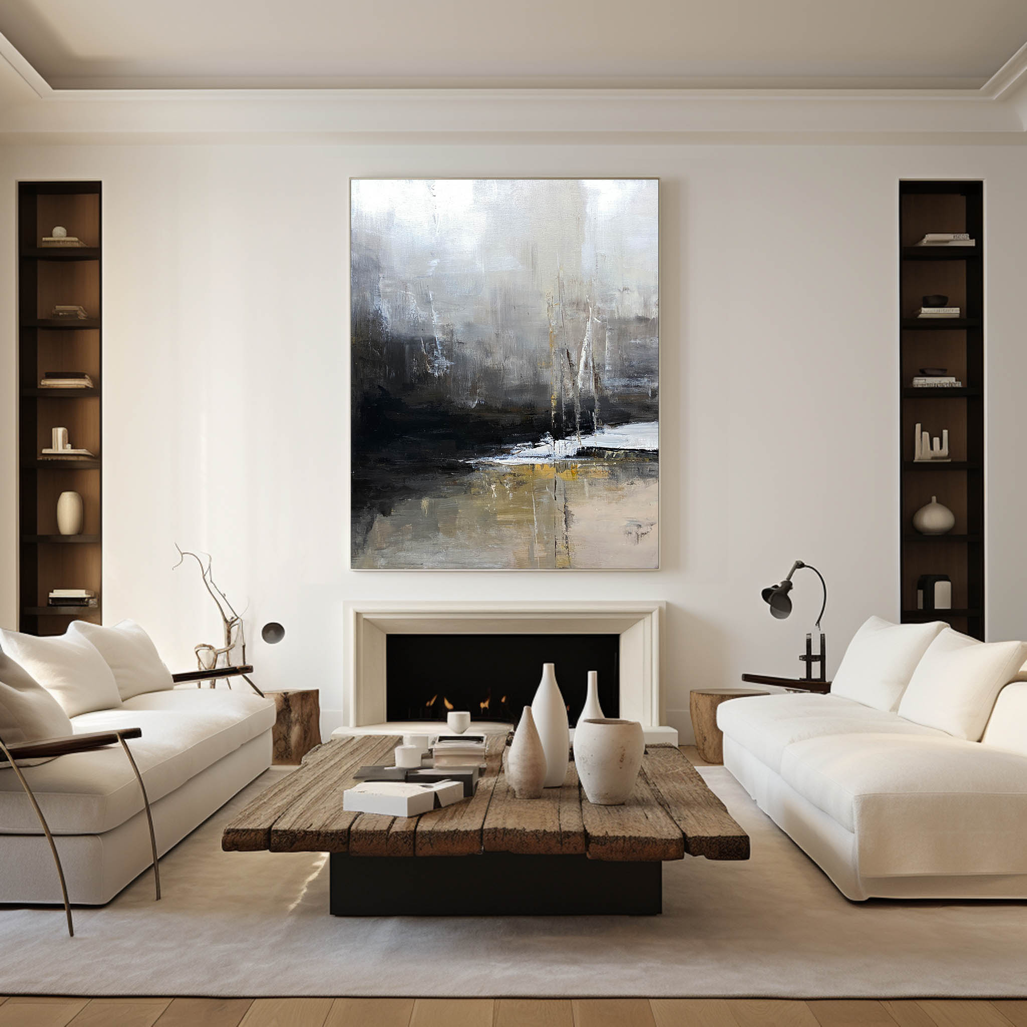 Grey Abstract Painting #ABAV268