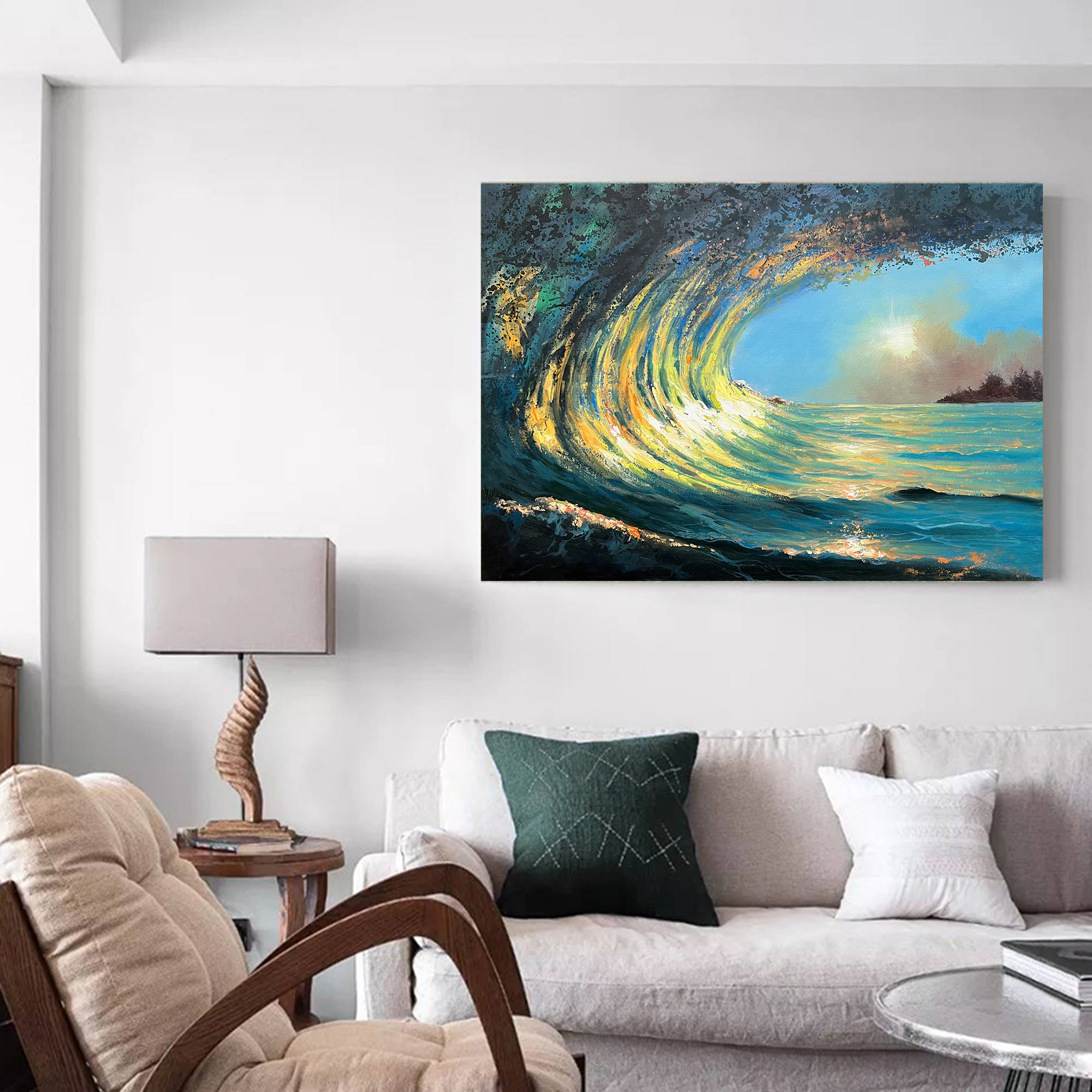 Sunrise And Wave Landscapes Painting #ABSH43