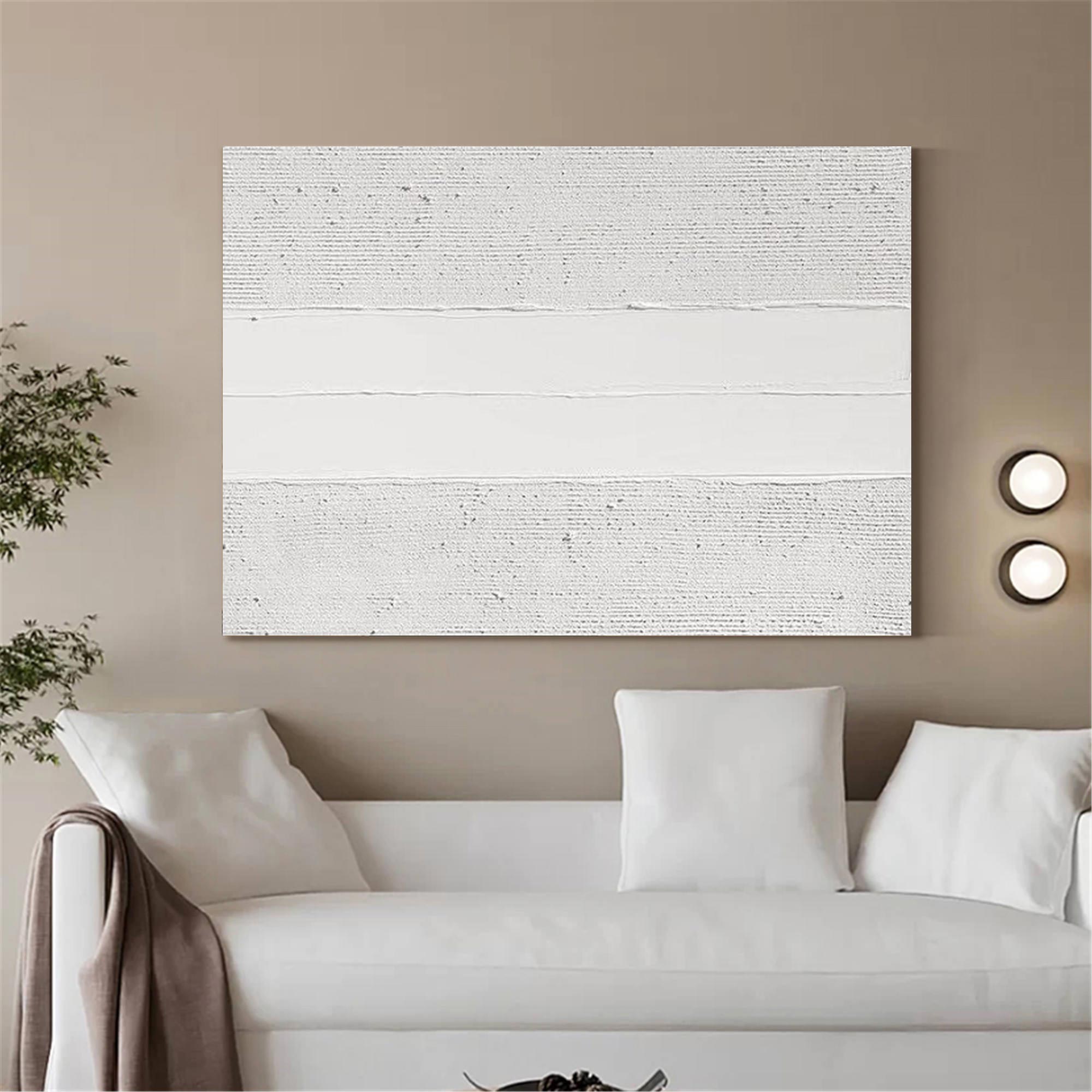 Luxury White Abstract Painting #ABAH40